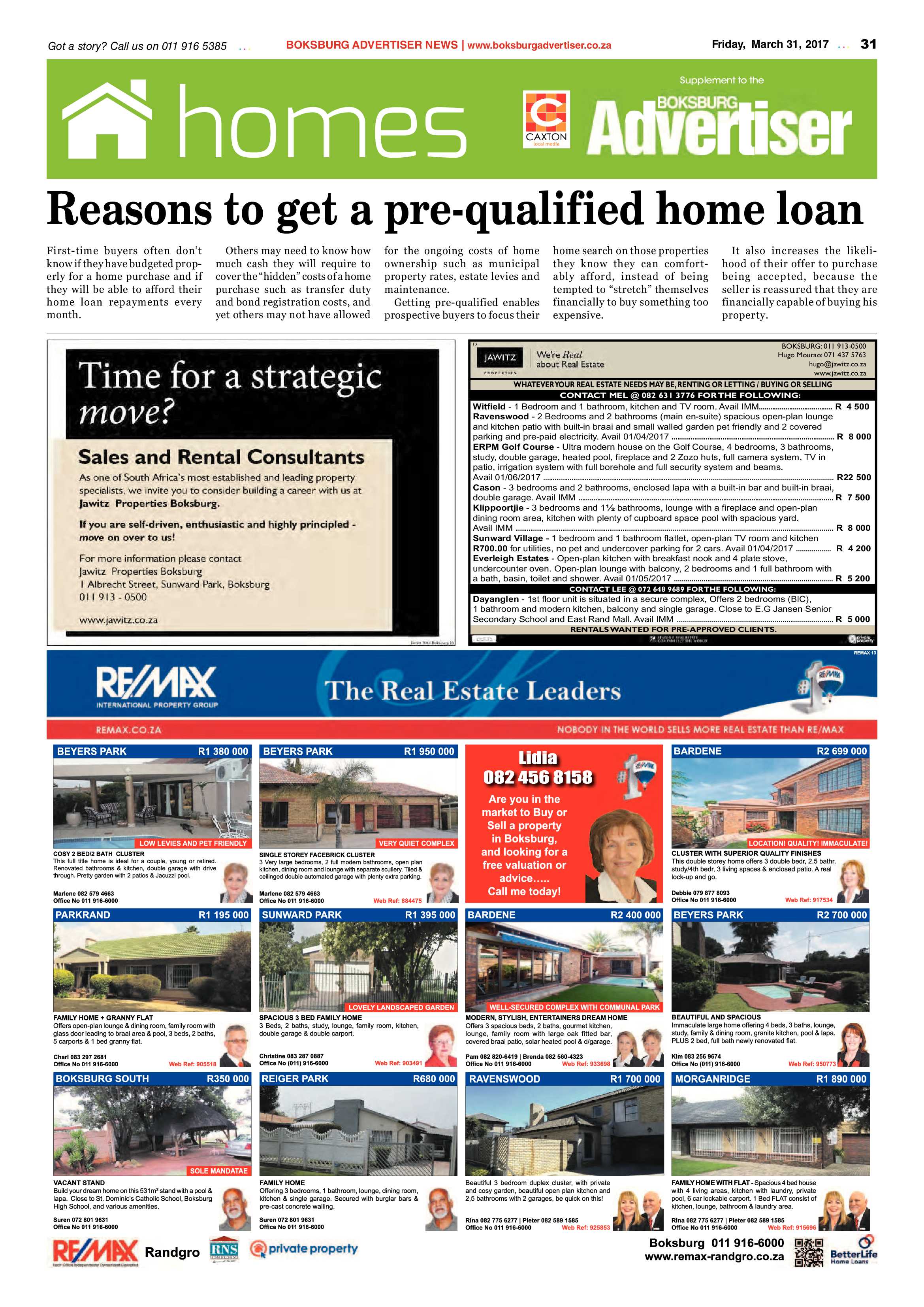Boksburg Advertiser 28 March 2017 page 31