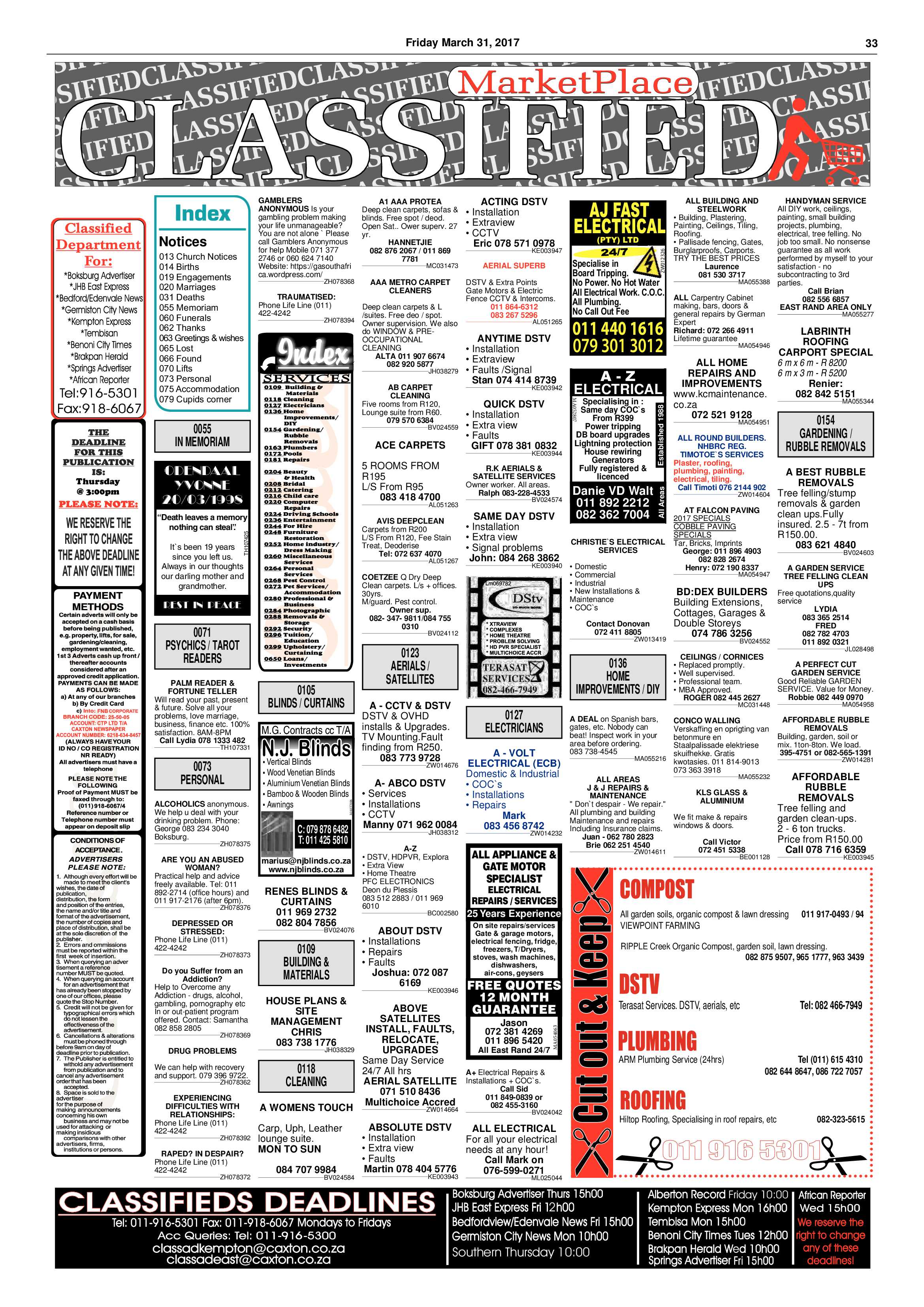 Boksburg Advertiser 28 March 2017 page 33