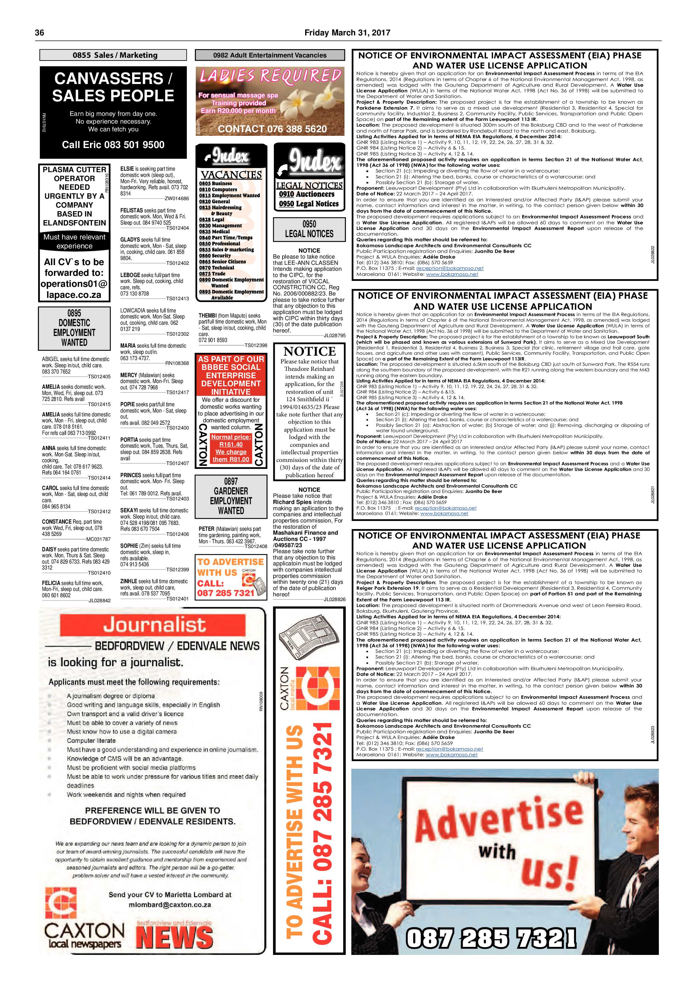Boksburg Advertiser 28 March 2017 page 36