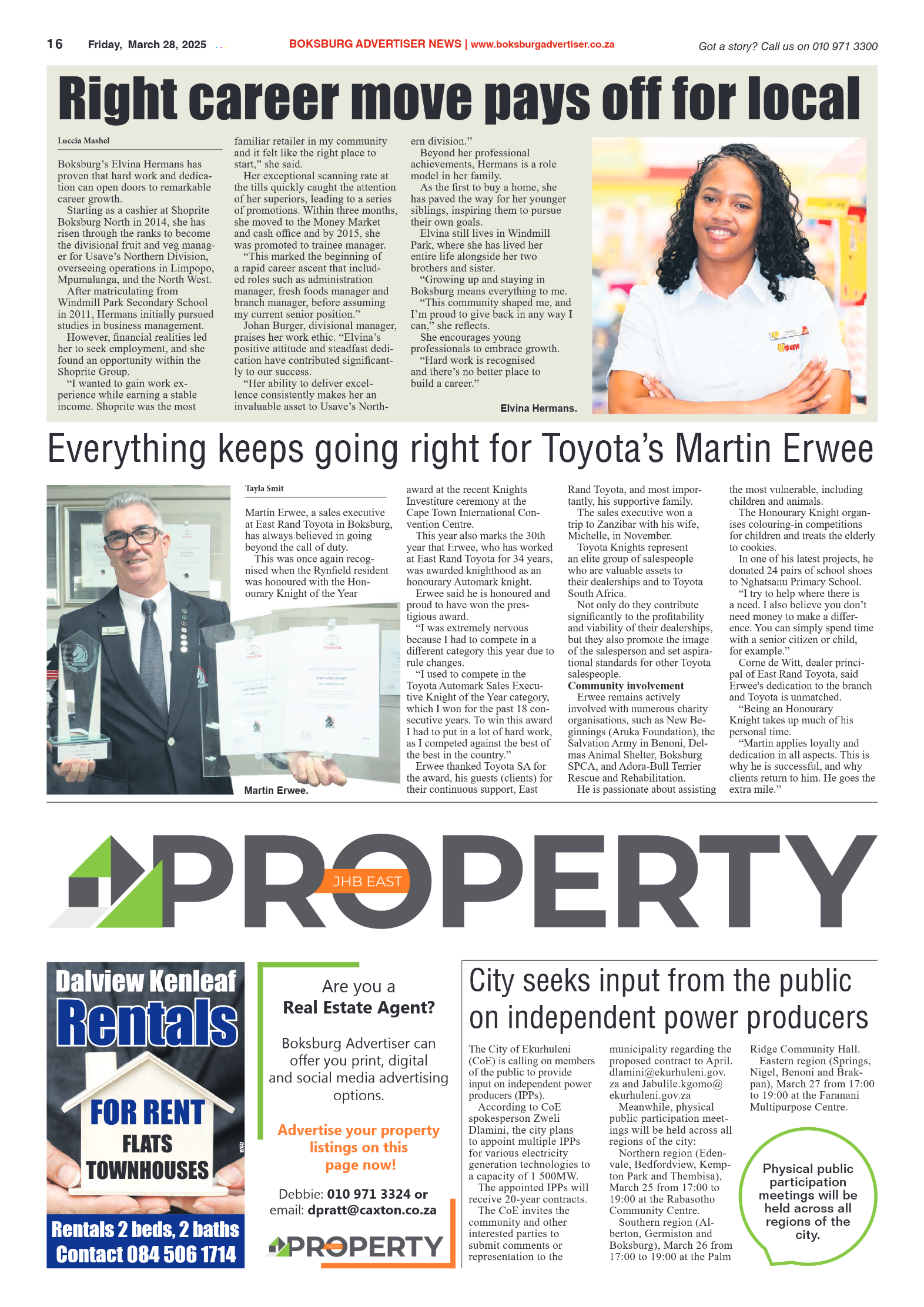 Boksburg Advertiser 28 March 2025 page 16