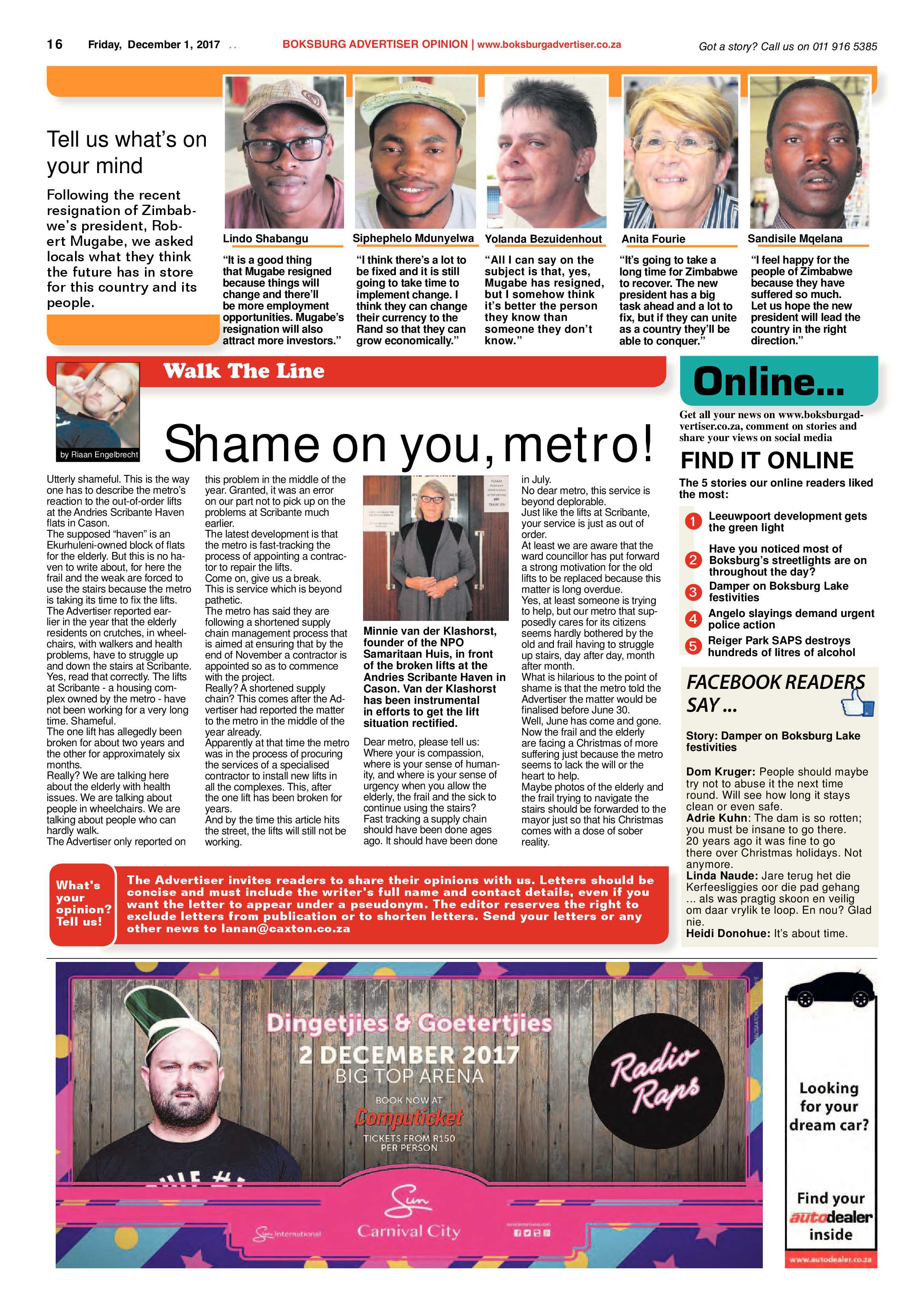 Boksburg Advertiser 28 November 2017 page 16