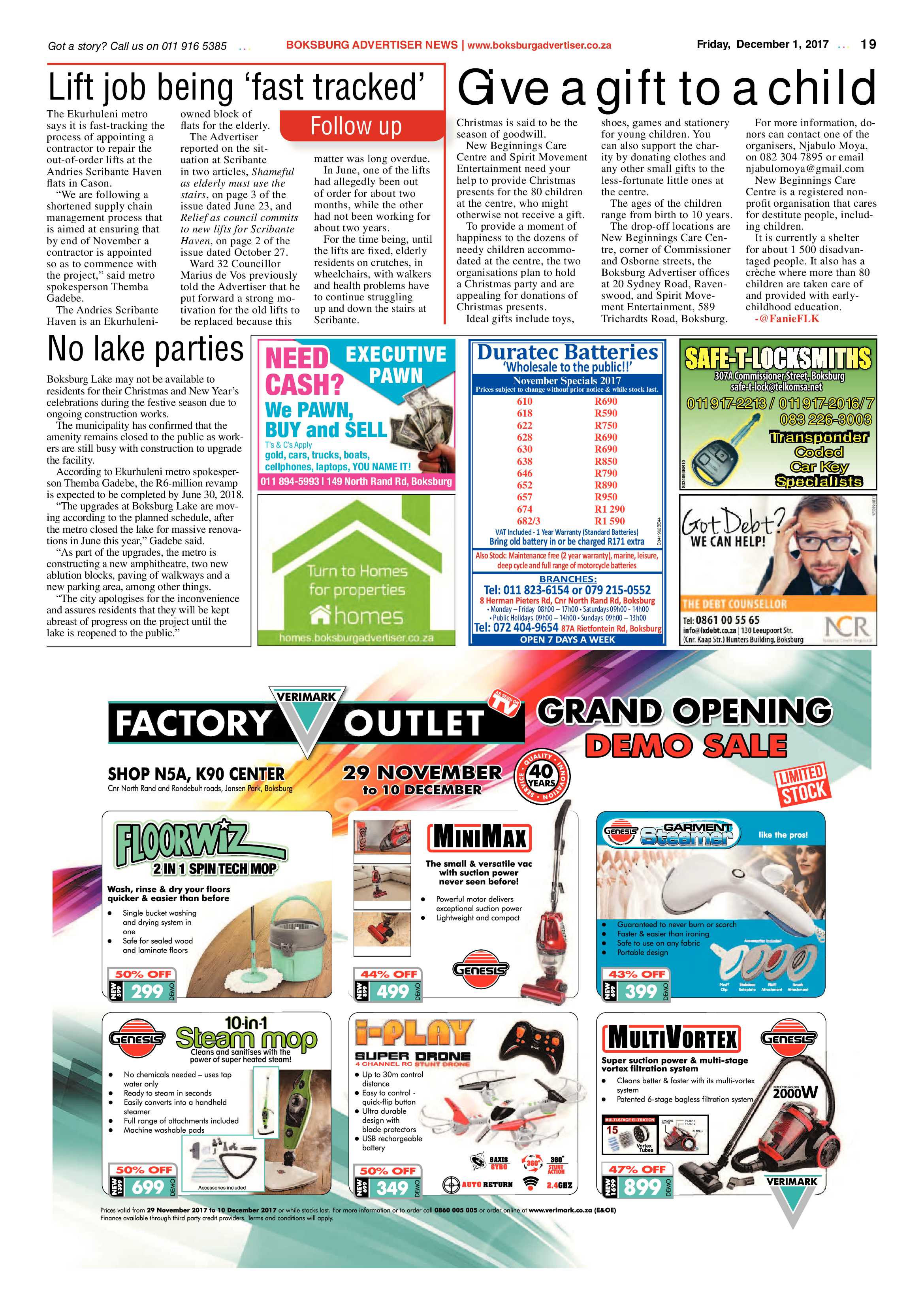 Boksburg Advertiser 28 November 2017 page 19