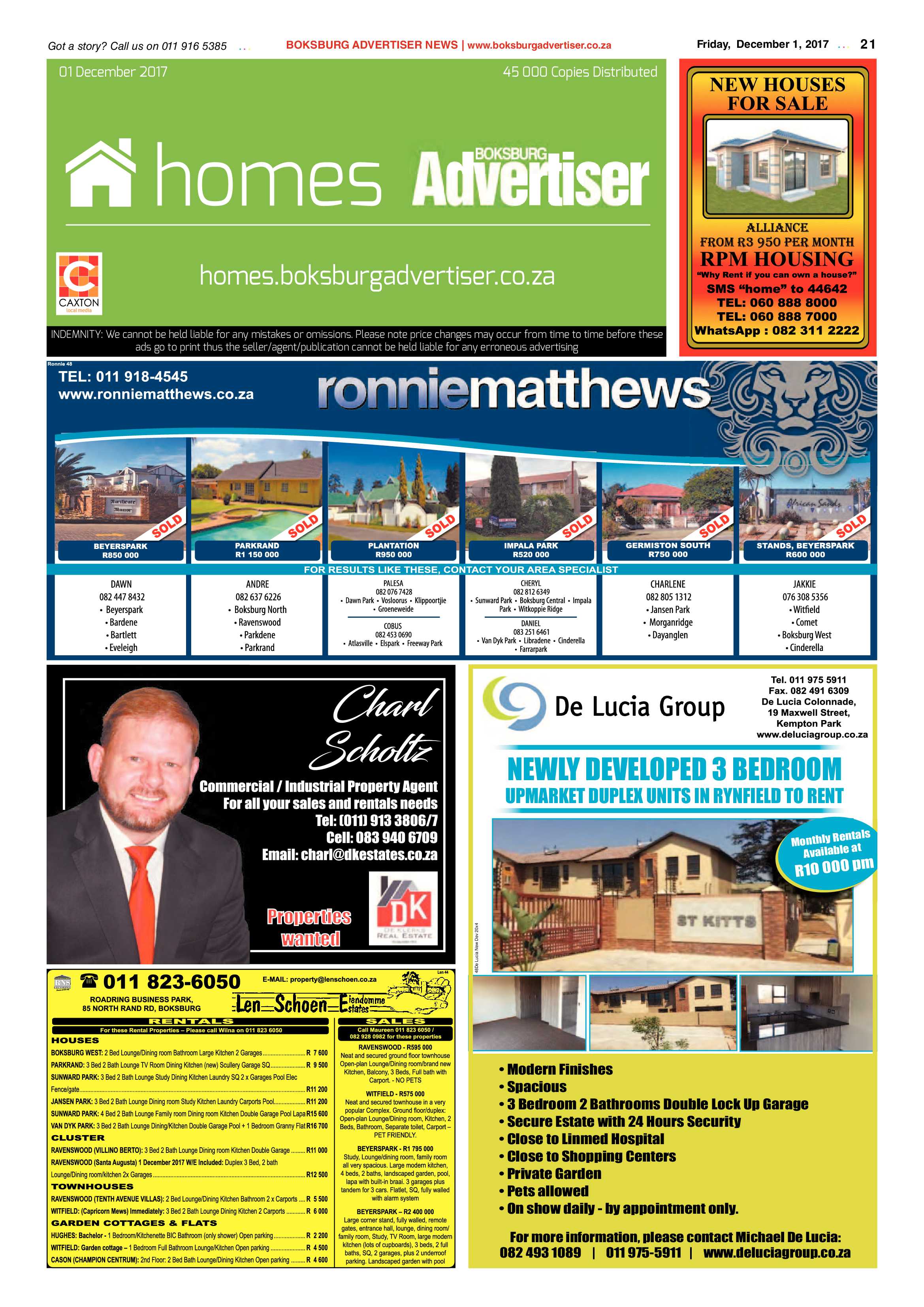 Boksburg Advertiser 28 November 2017 page 21