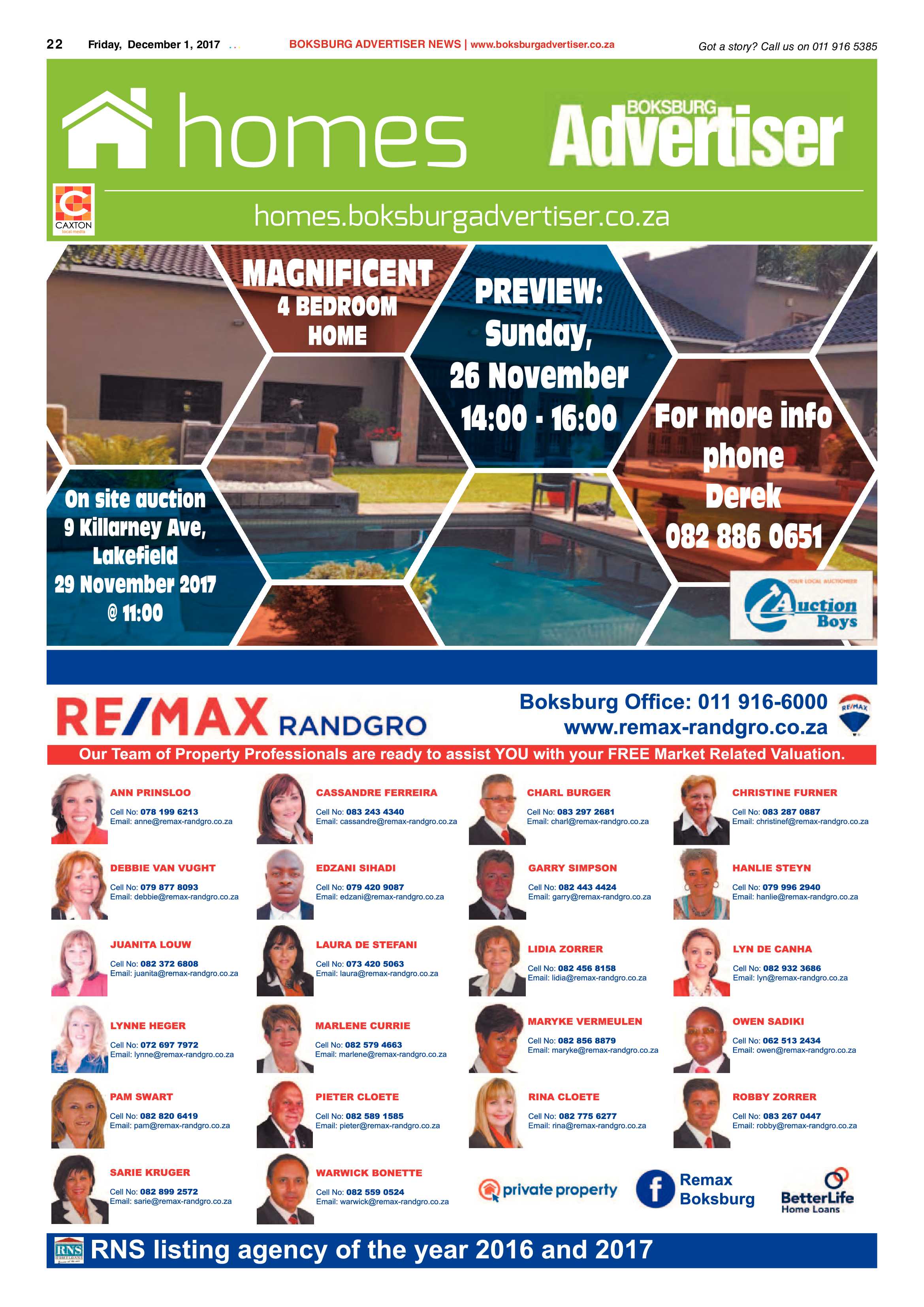 Boksburg Advertiser 28 November 2017 page 22