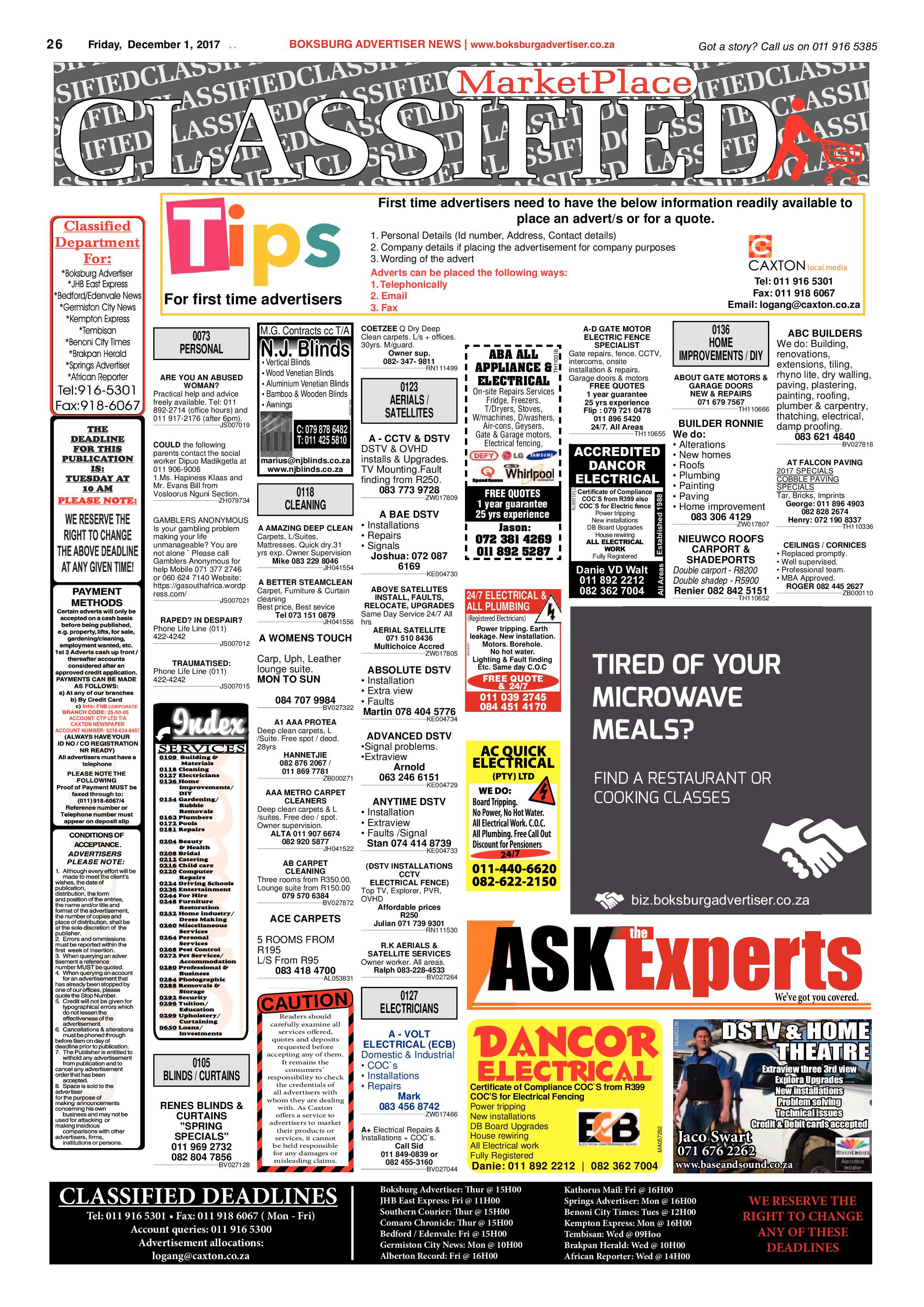 Boksburg Advertiser 28 November 2017 page 26