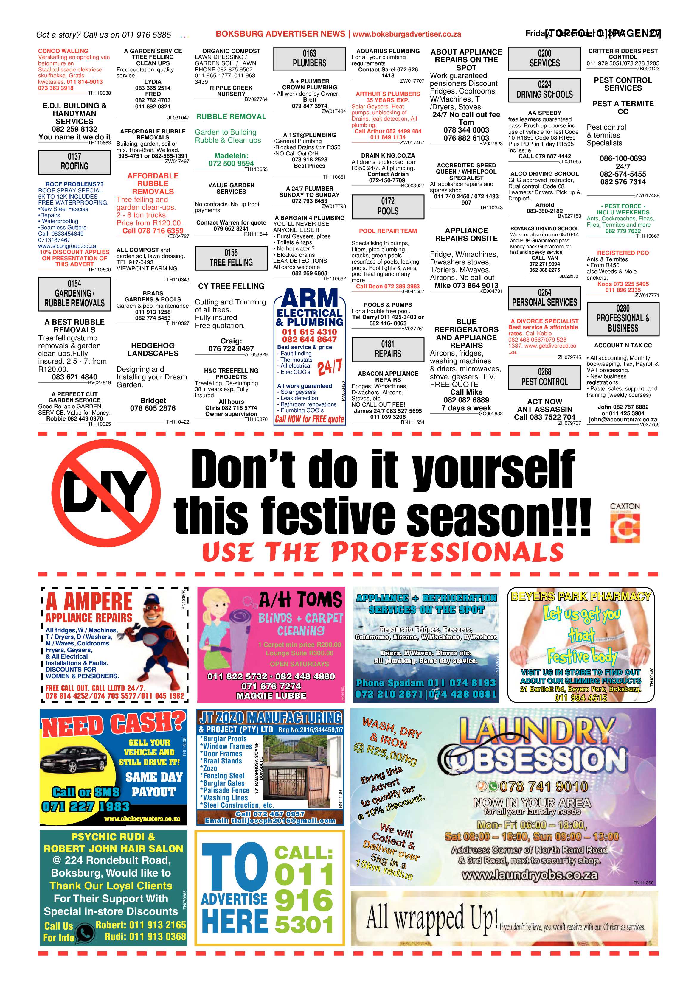 Boksburg Advertiser 28 November 2017 page 27