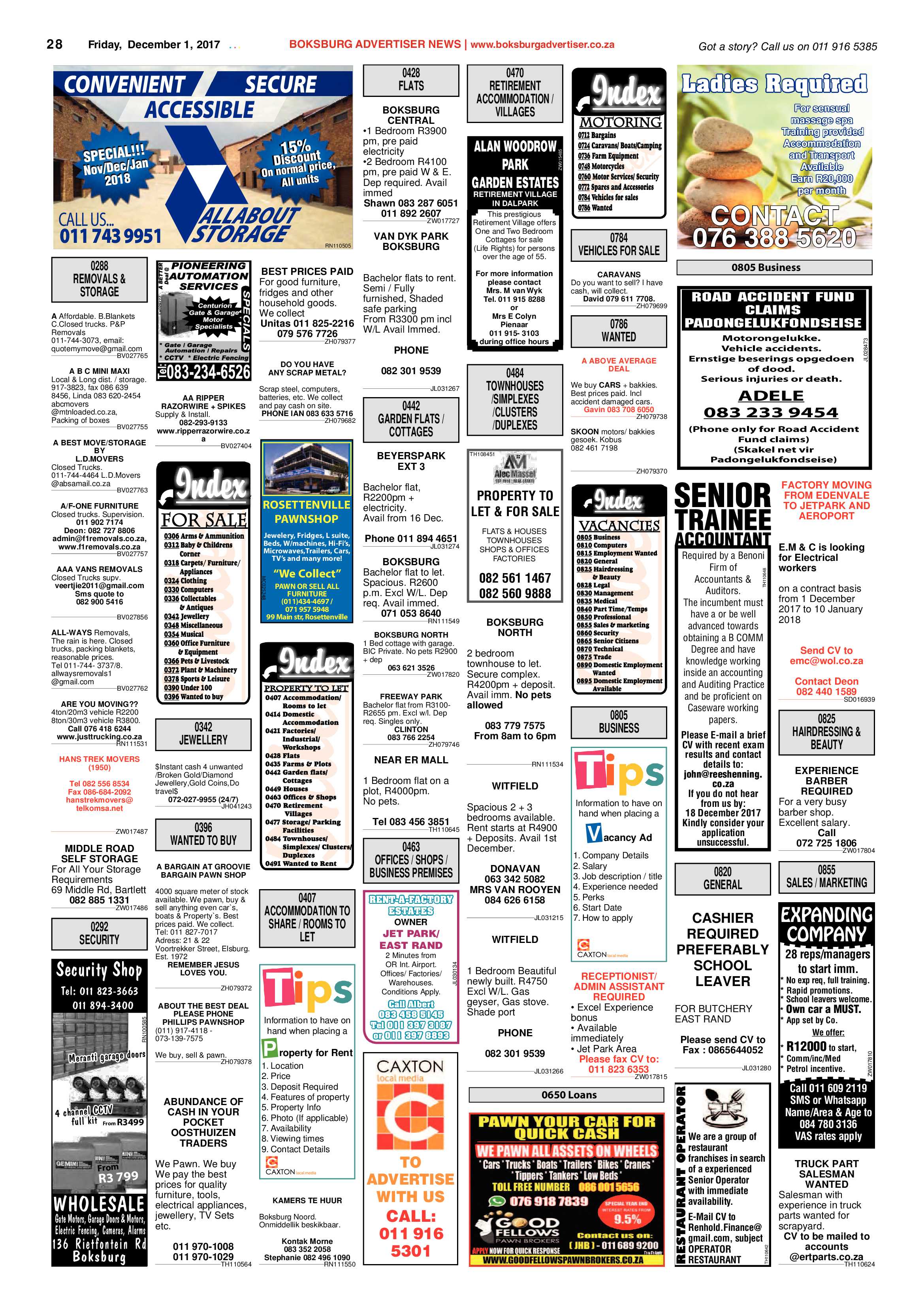 Boksburg Advertiser 28 November 2017 page 28