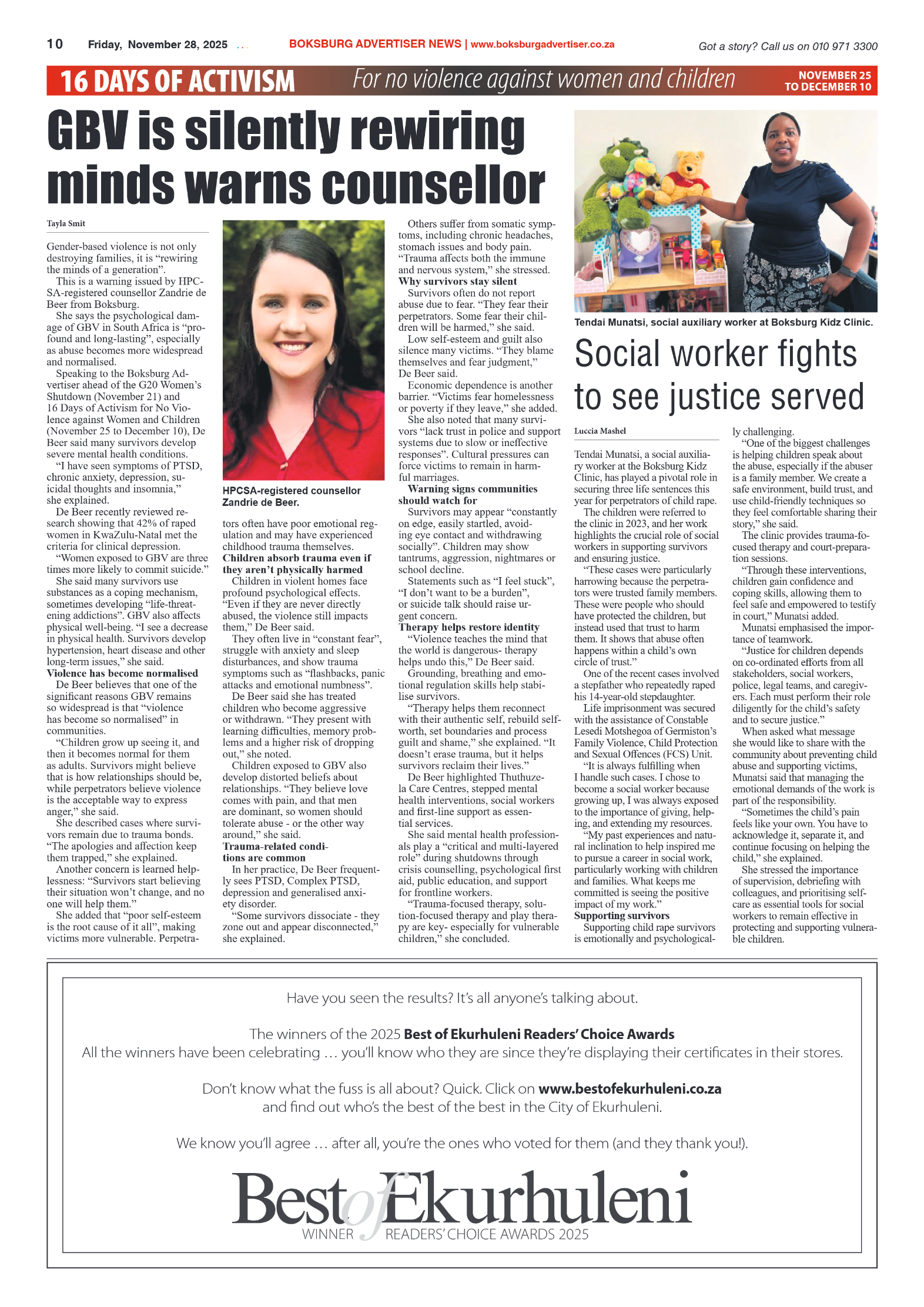 Boksburg Advertiser 28 November 2025 page 10