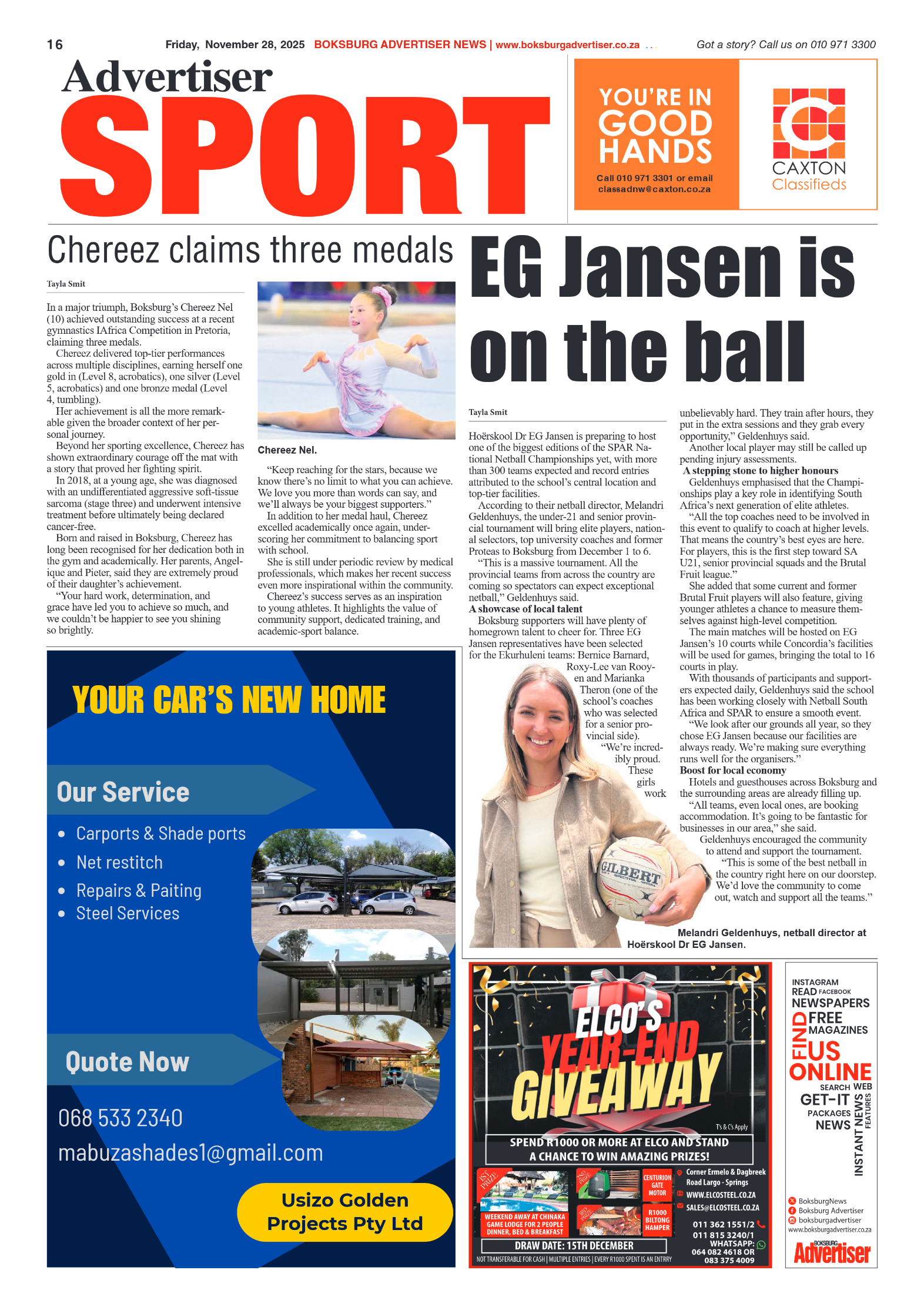 Boksburg Advertiser 28 November 2025 page 16