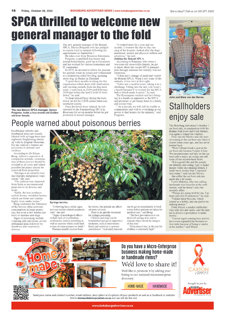 Boksburg Advertiser 28 October 2022 page 16