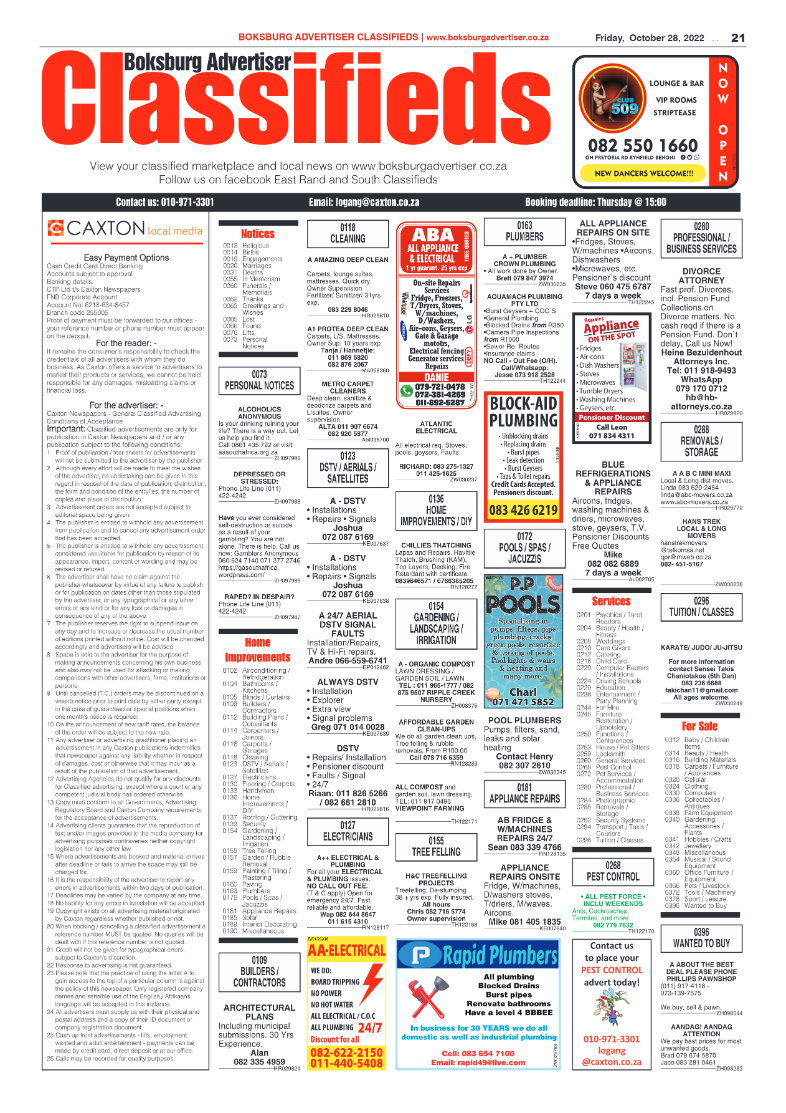 Boksburg Advertiser 28 October 2022 page 21