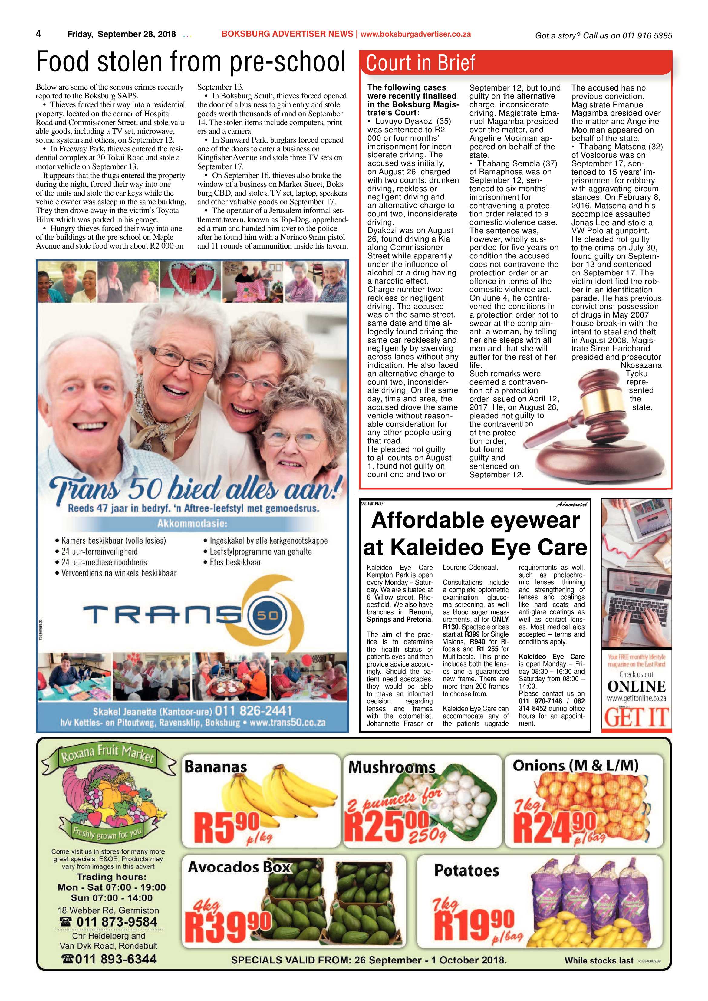 Boksburg Advertiser 25 September 2018 page 4