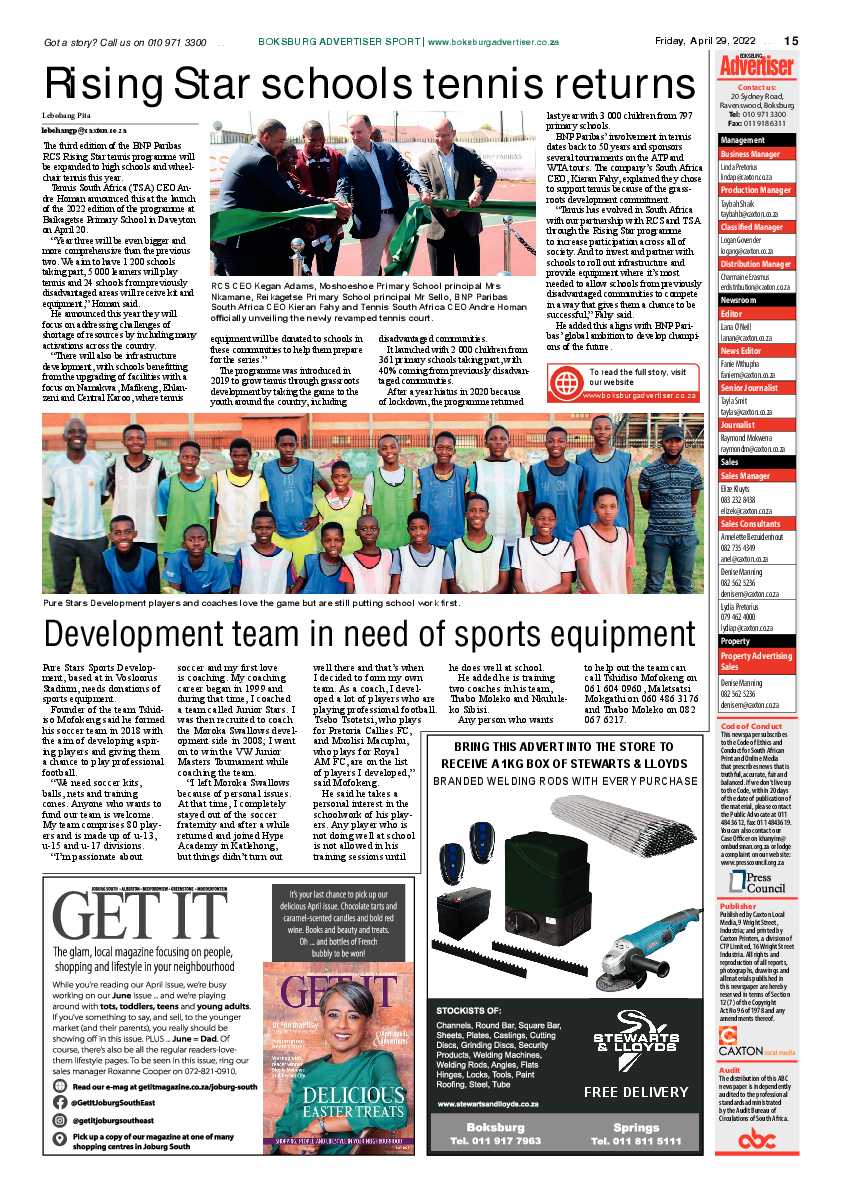 Boksburg Advertiser 29 April 2022 page 15