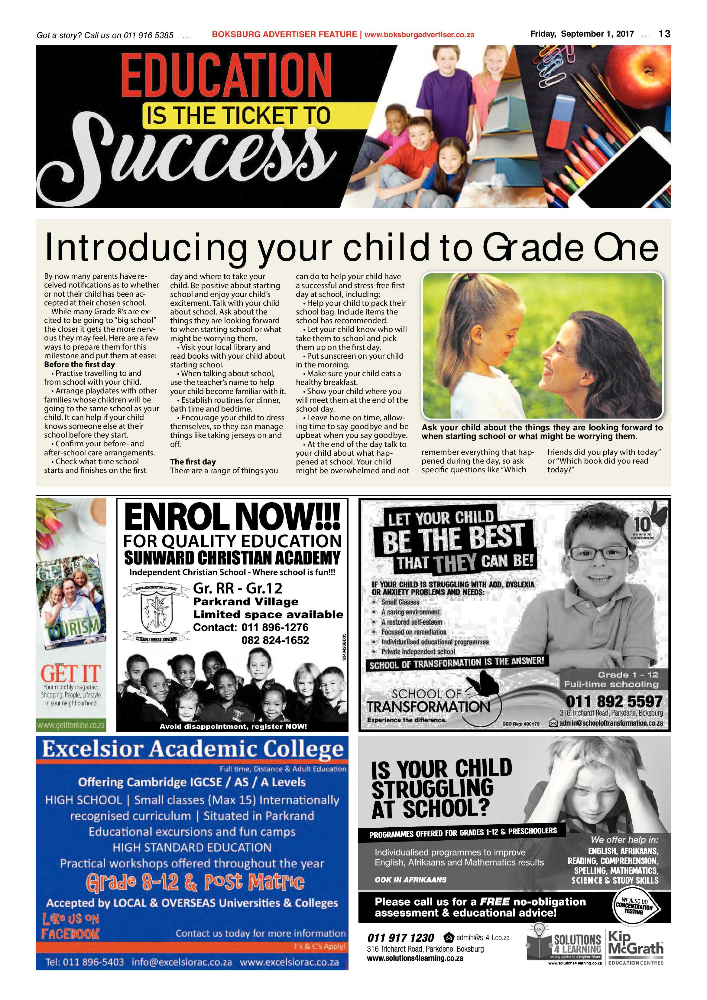 Boksburg Advertiser 29 August 2017 page 13