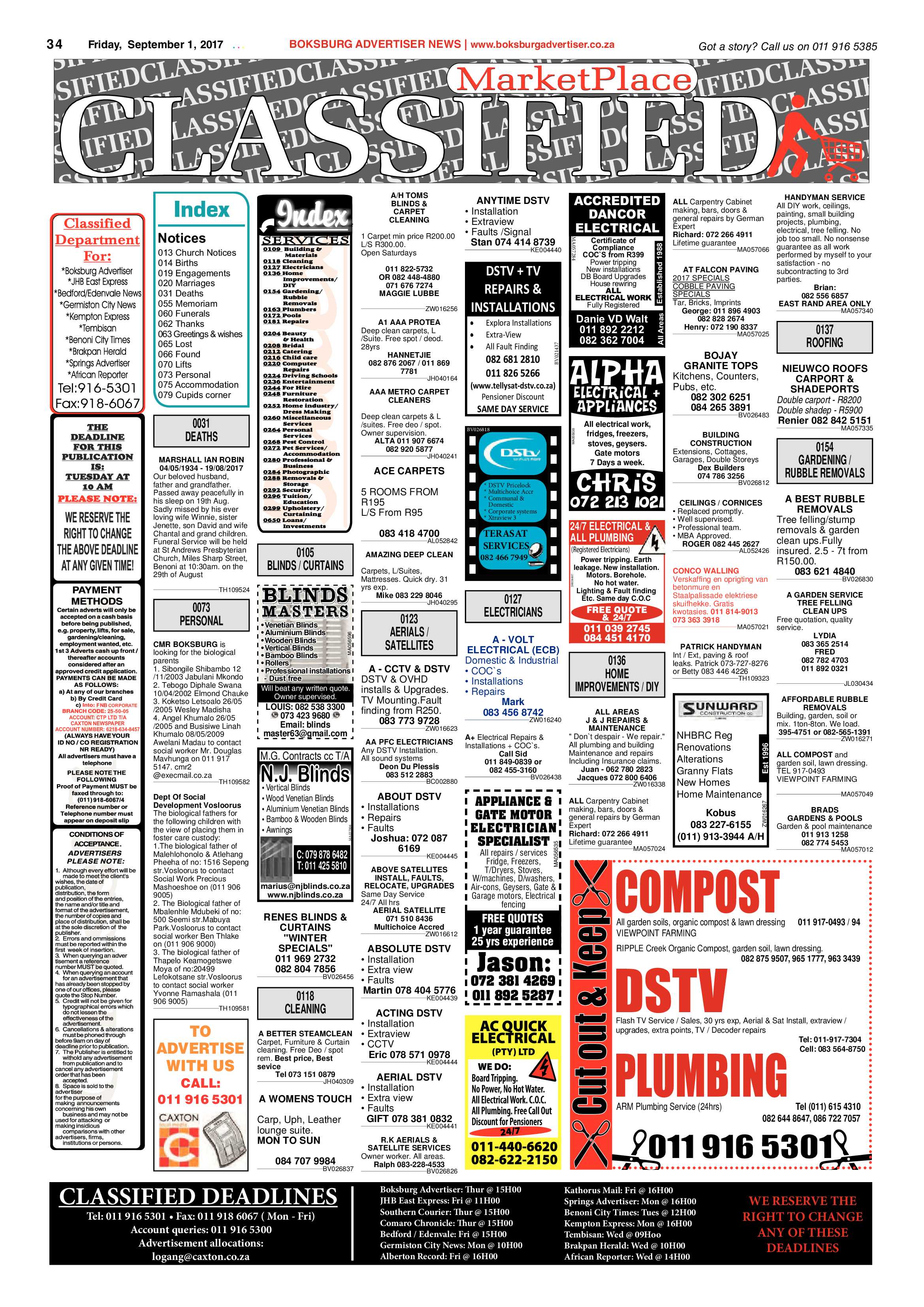 Boksburg Advertiser 29 August 2017 page 34