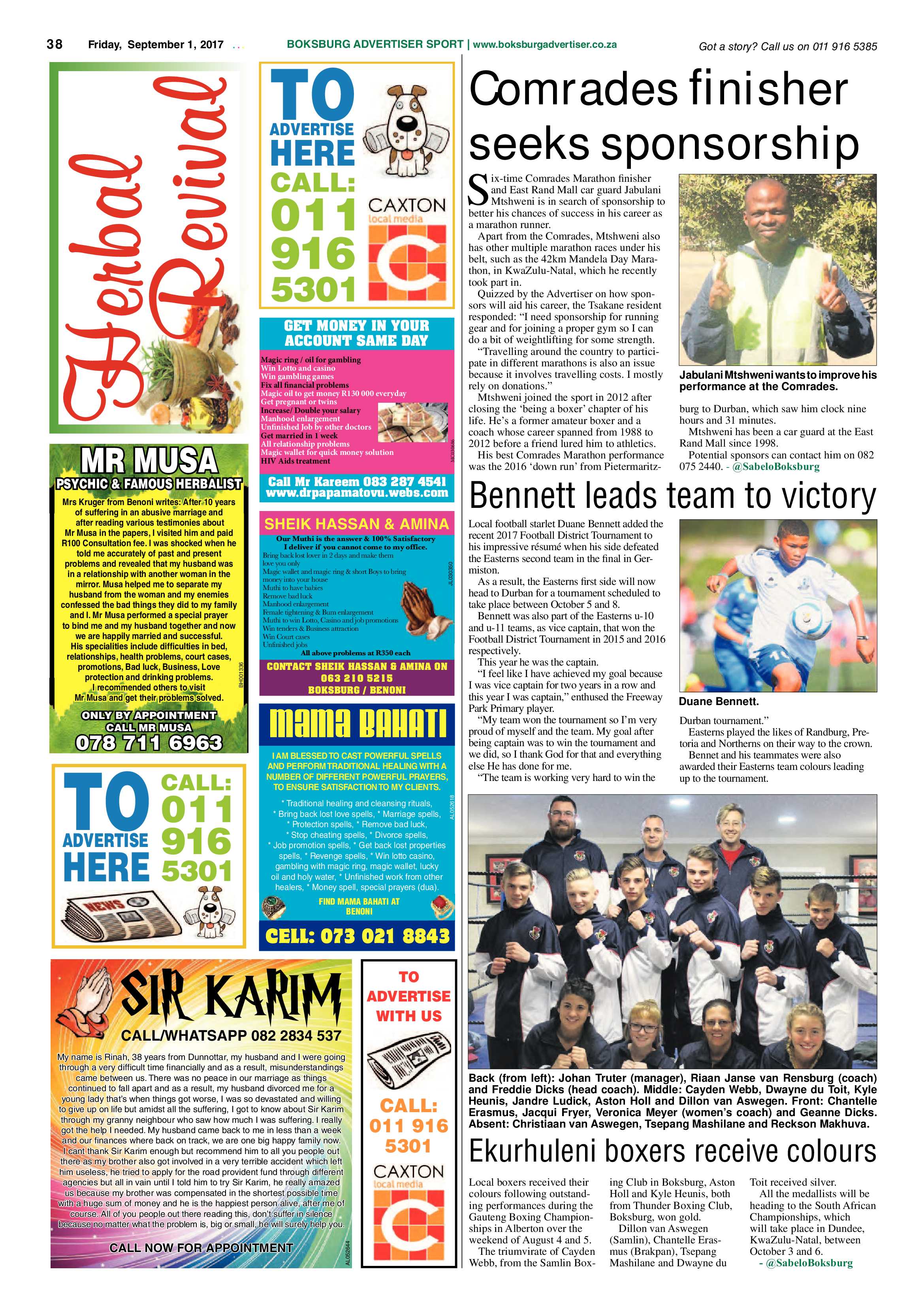 Boksburg Advertiser 29 August 2017 page 38