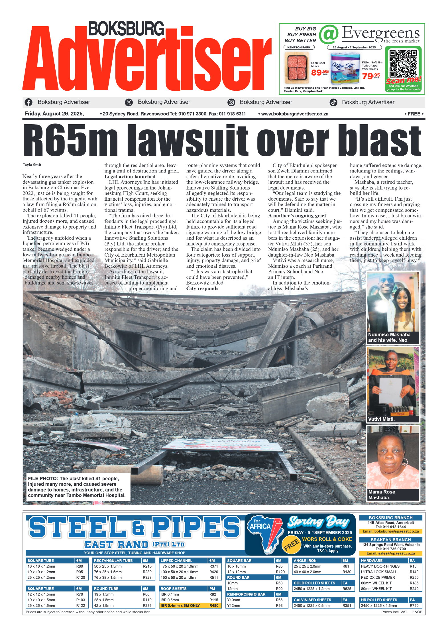 Boksburg Advertiser 29 August 2025 page 1