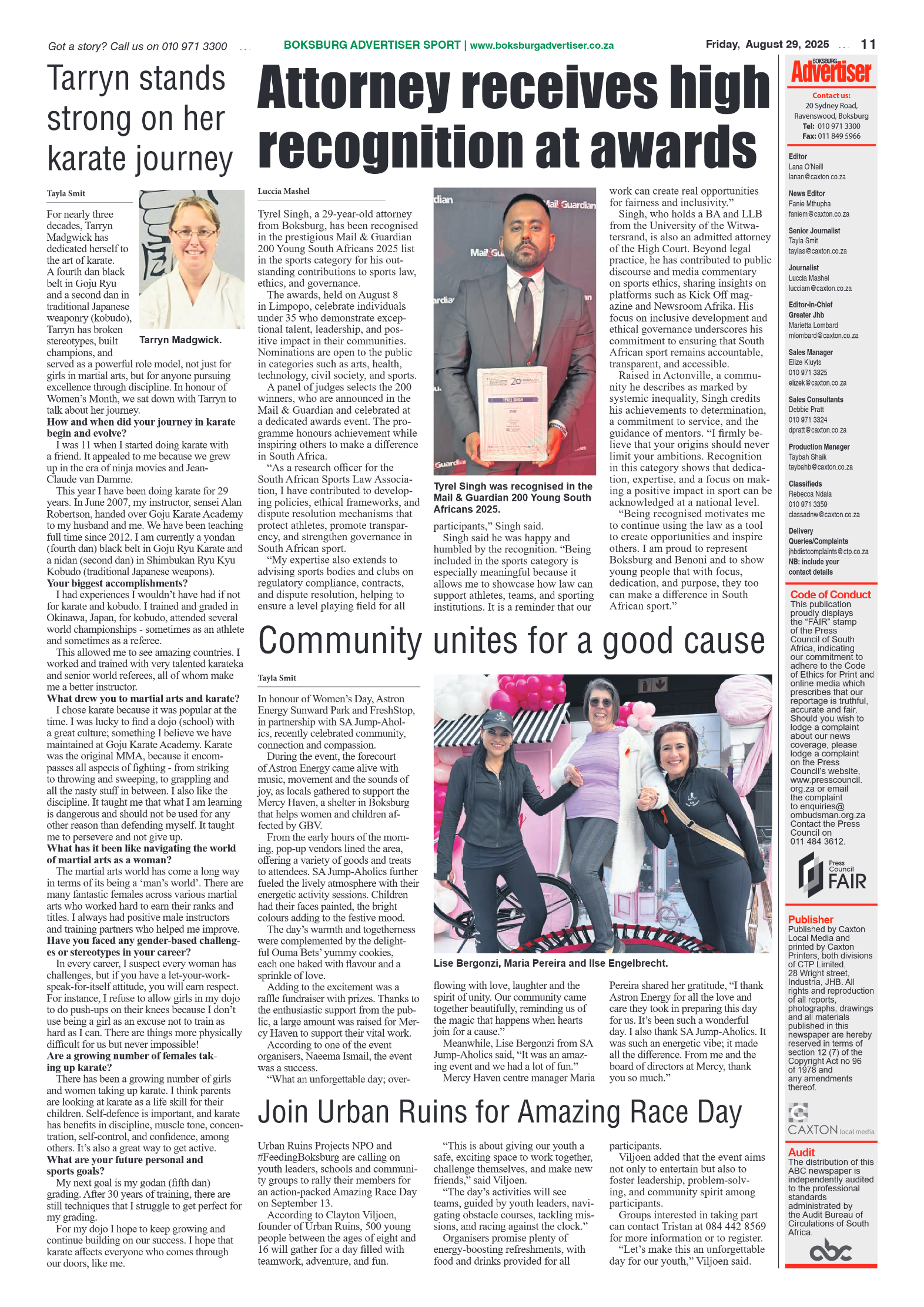 Boksburg Advertiser 29 August 2025 page 11