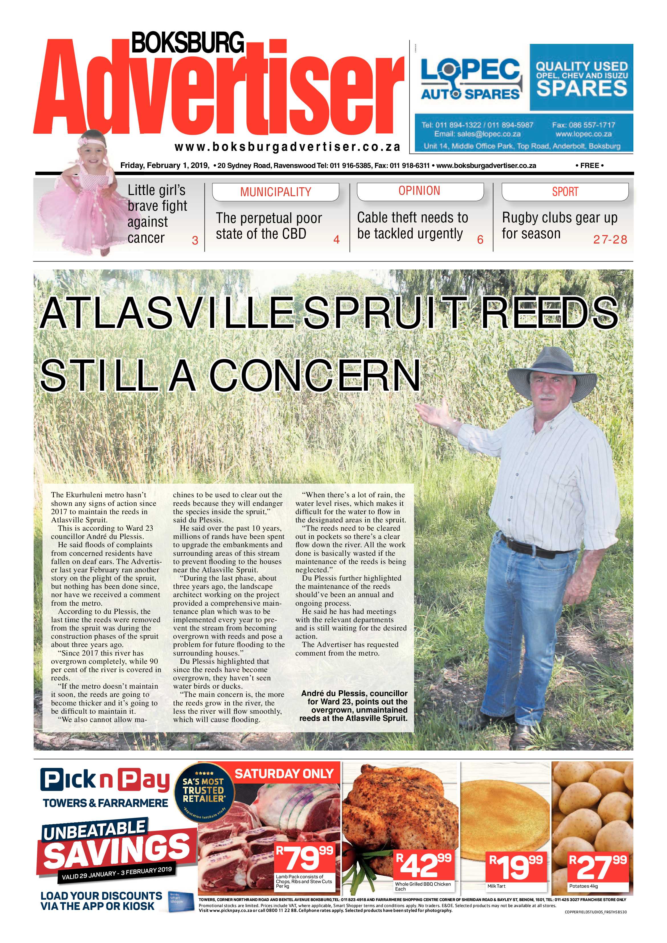 Boksburg Advertiser 29 January 2019 page 1