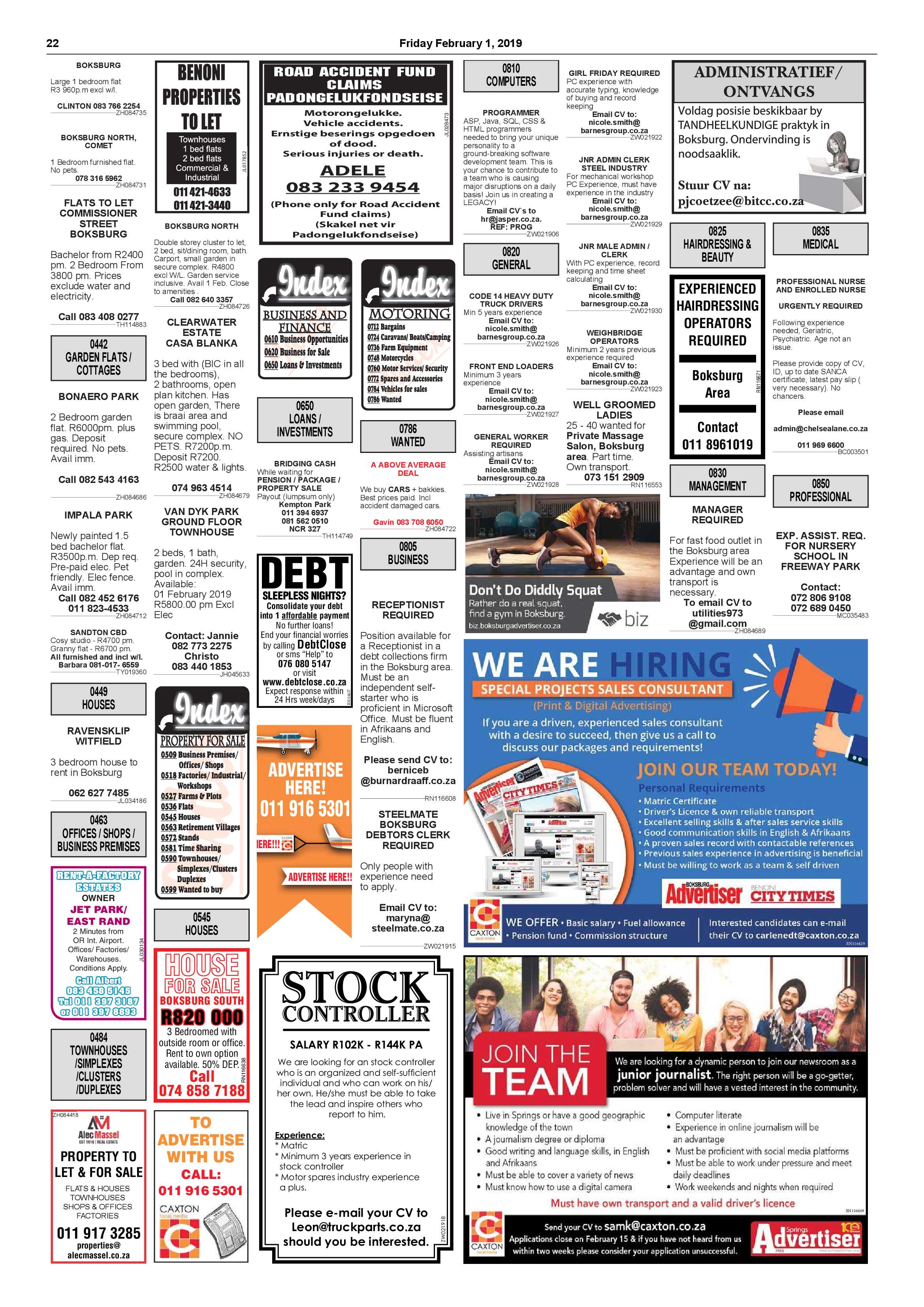 Boksburg Advertiser 29 January 2019 page 22