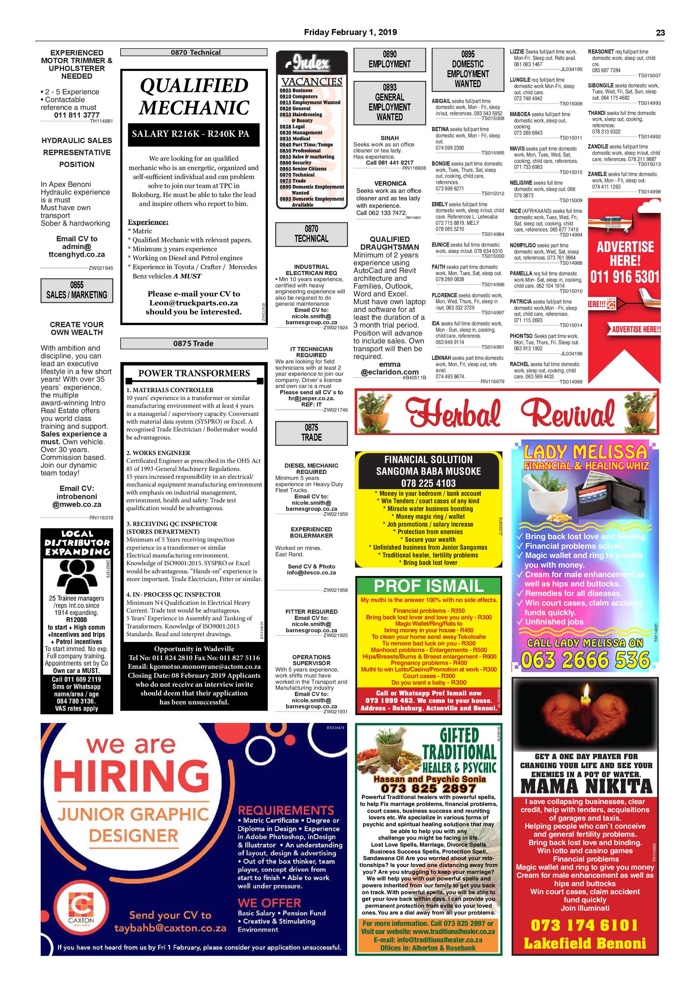 Boksburg Advertiser 29 January 2019 page 23