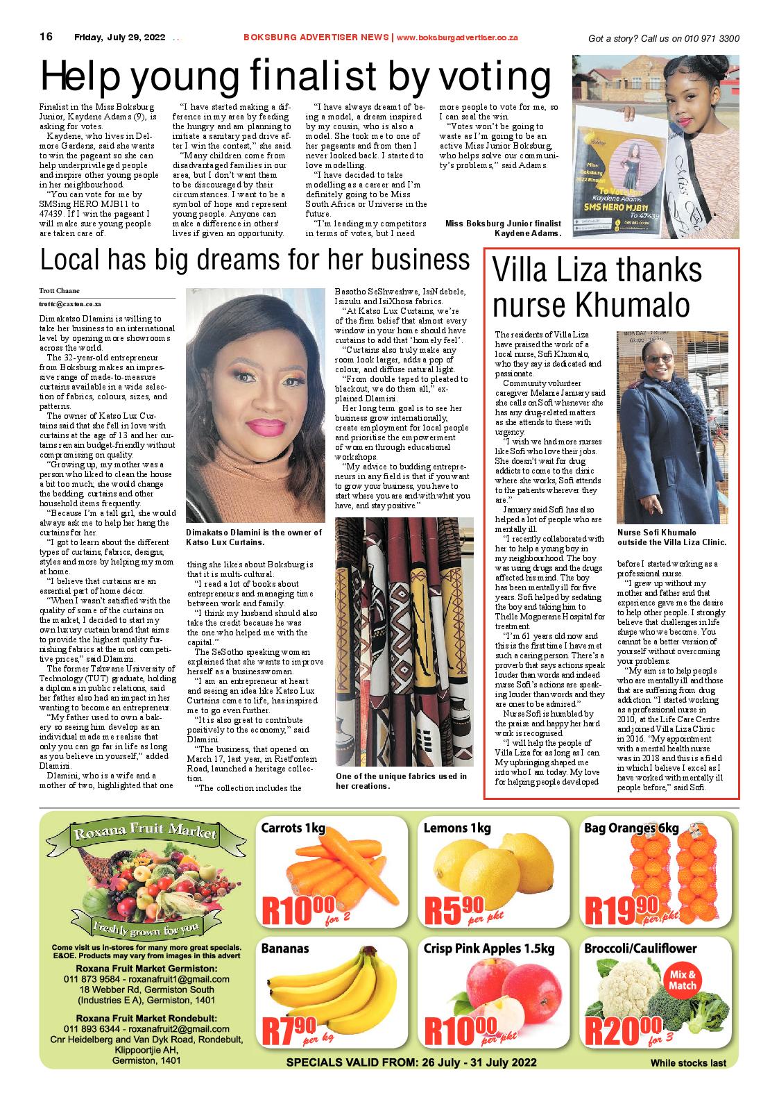 Boksburg Advertiser 29 July 2022 page 16