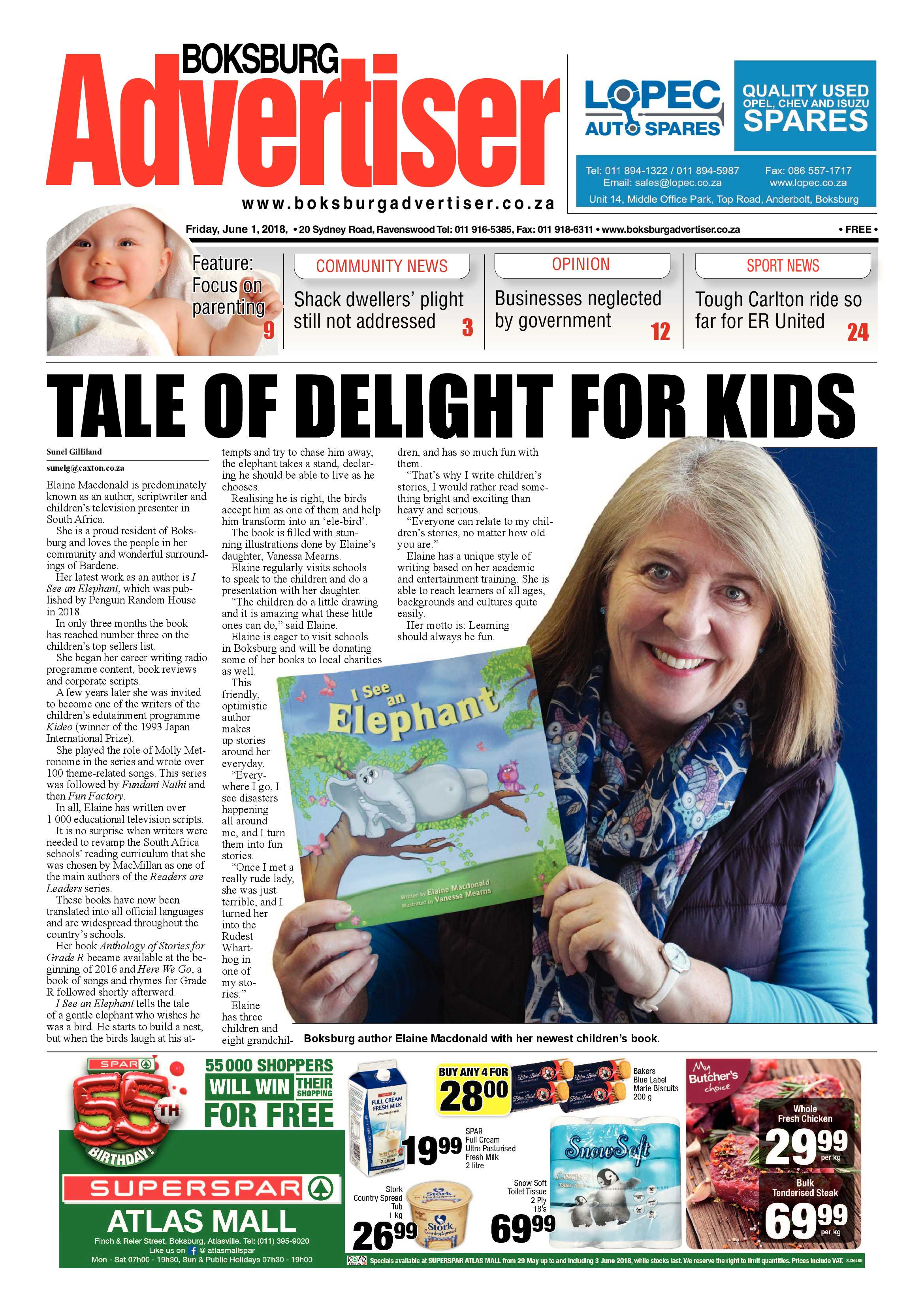Boksburg Advertiser 29 May 2018 page 1