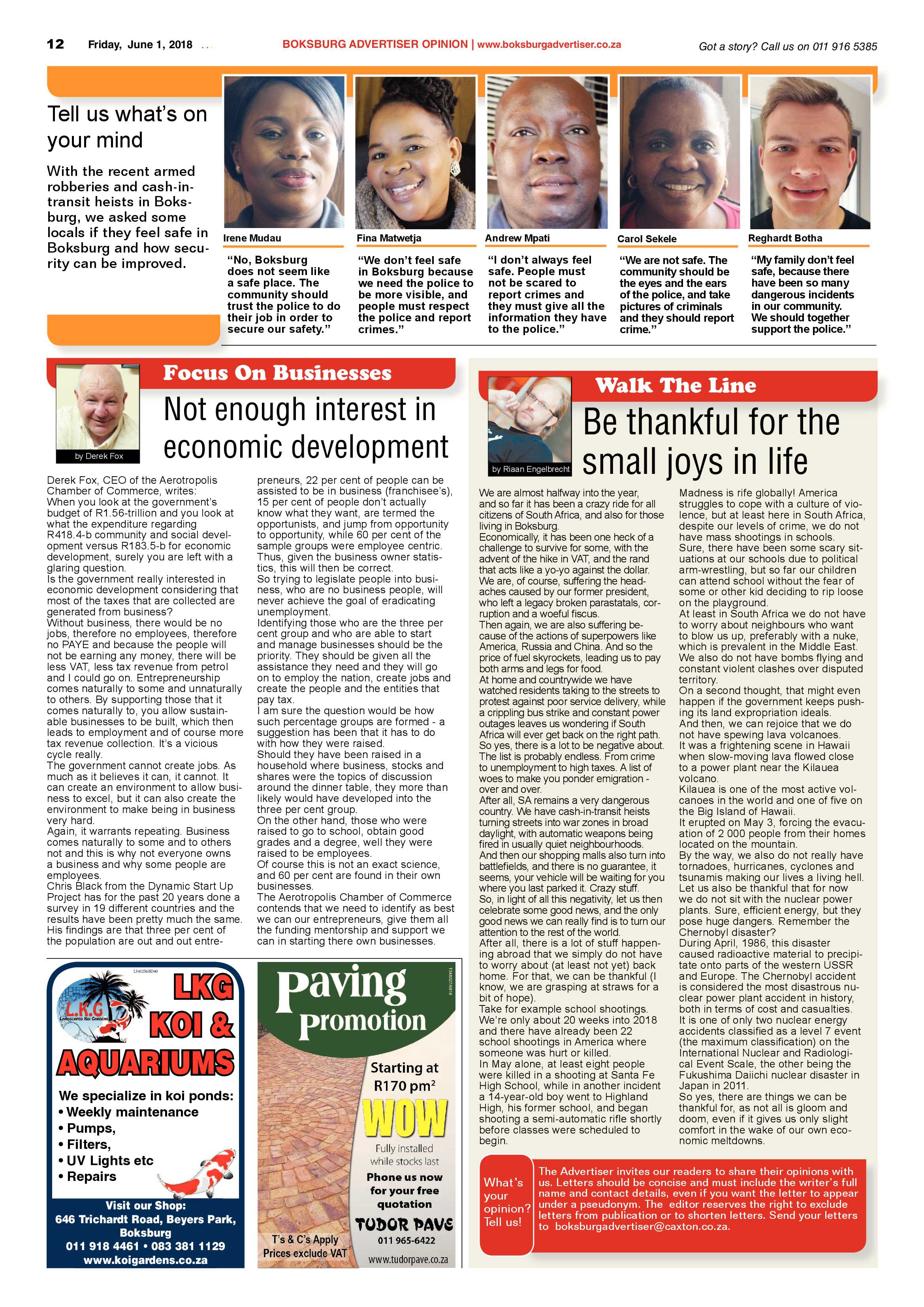 Boksburg Advertiser 29 May 2018 page 12