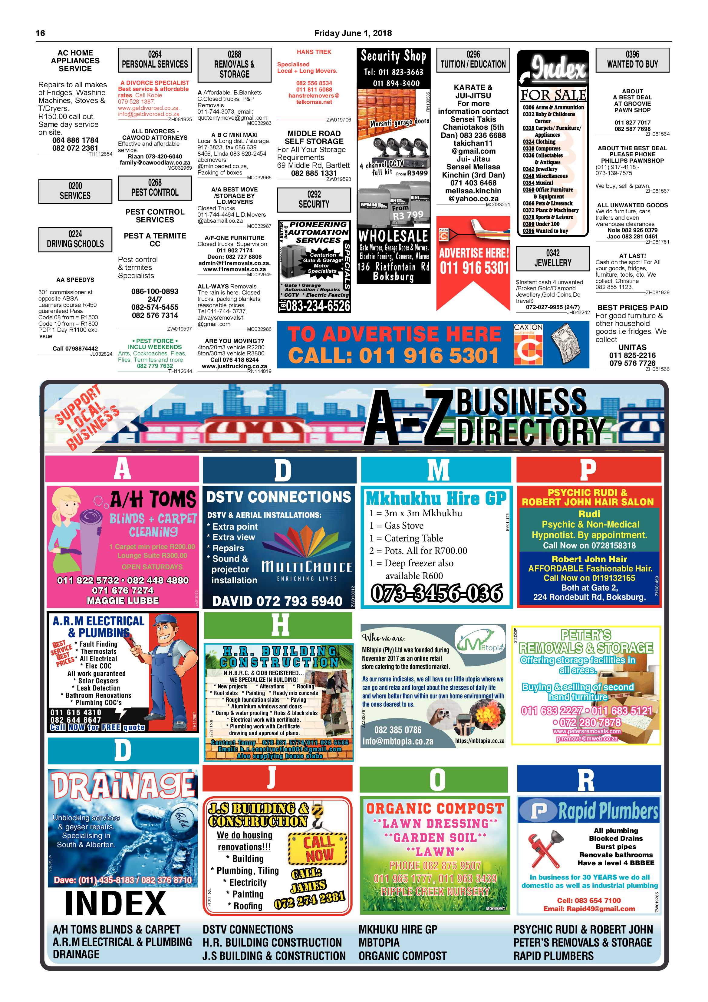 Boksburg Advertiser 29 May 2018 page 16