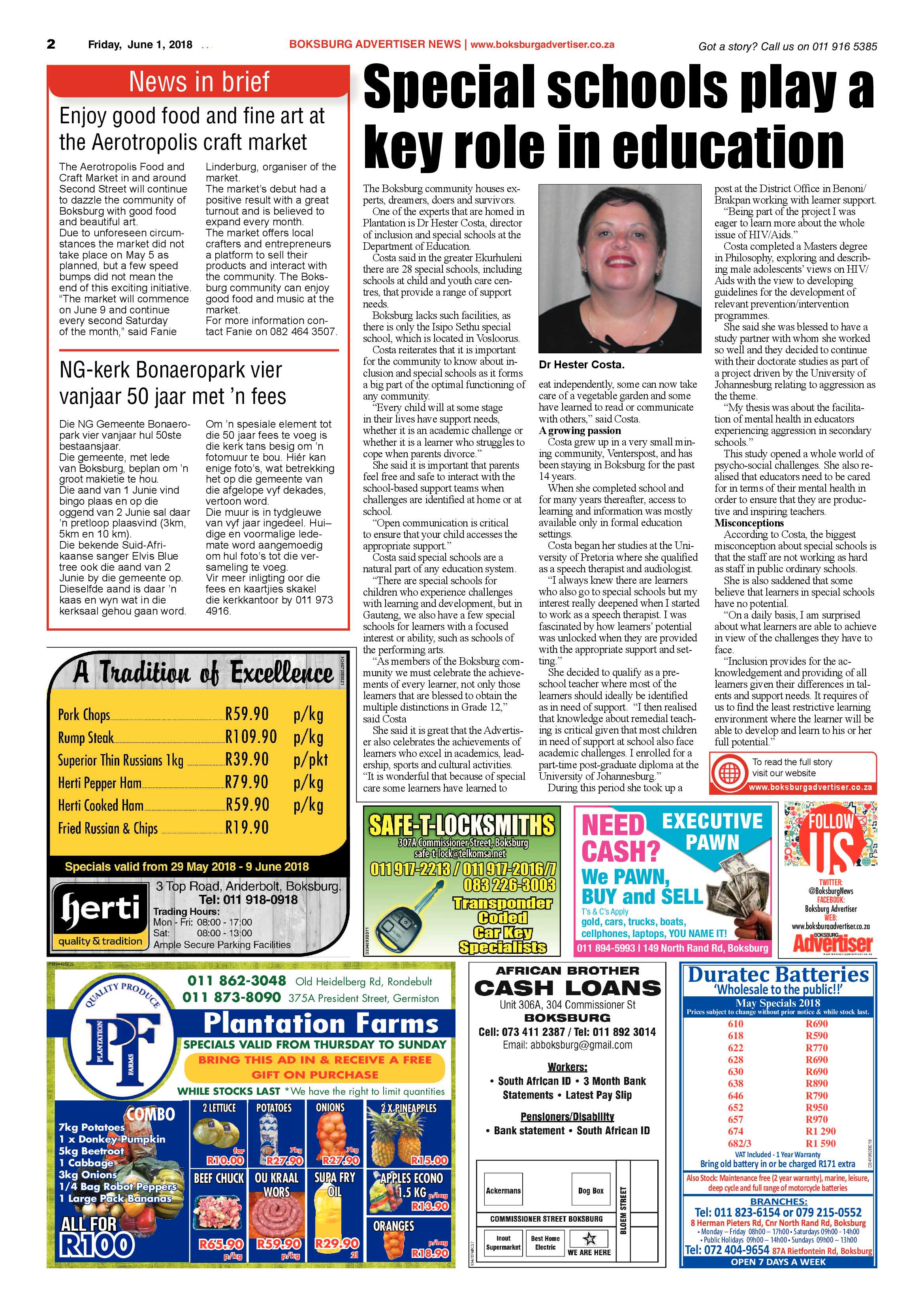 Boksburg Advertiser 29 May 2018 page 2