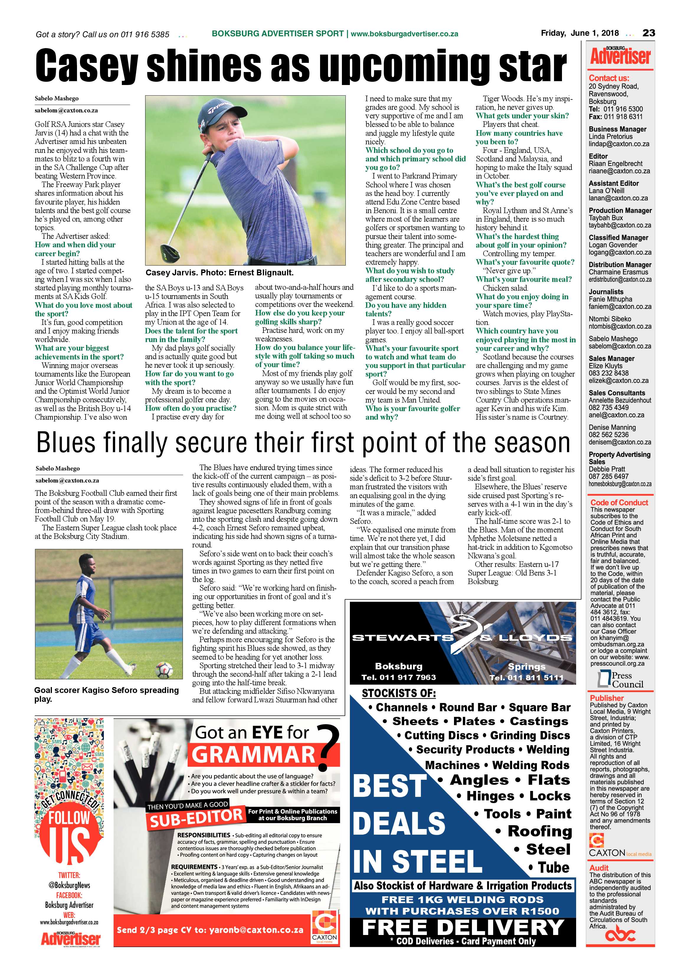 Boksburg Advertiser 29 May 2018 page 23