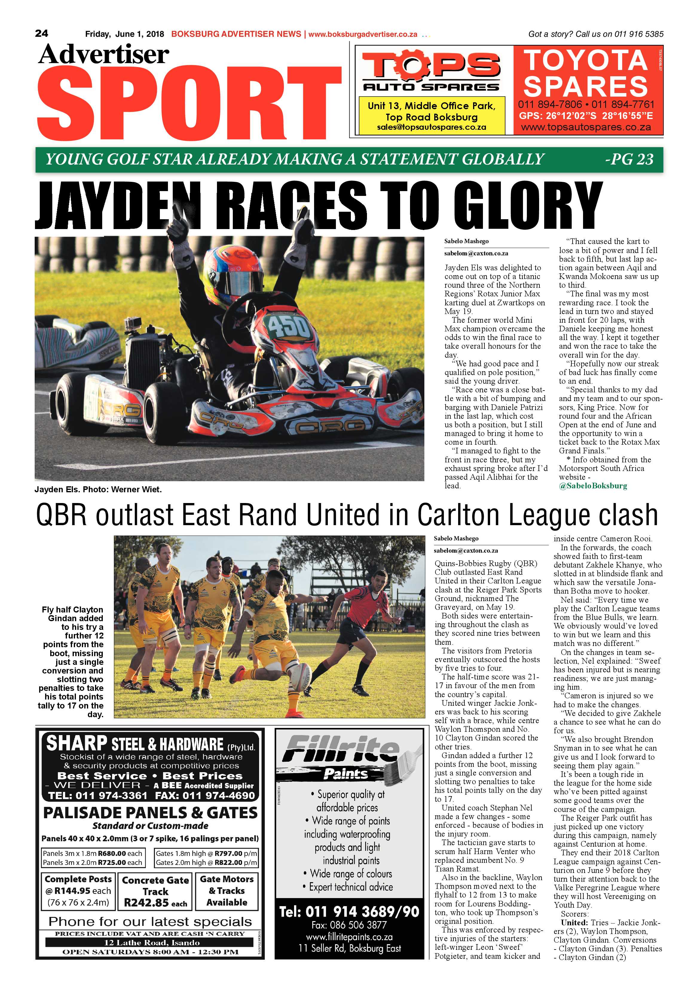 Boksburg Advertiser 29 May 2018 page 24