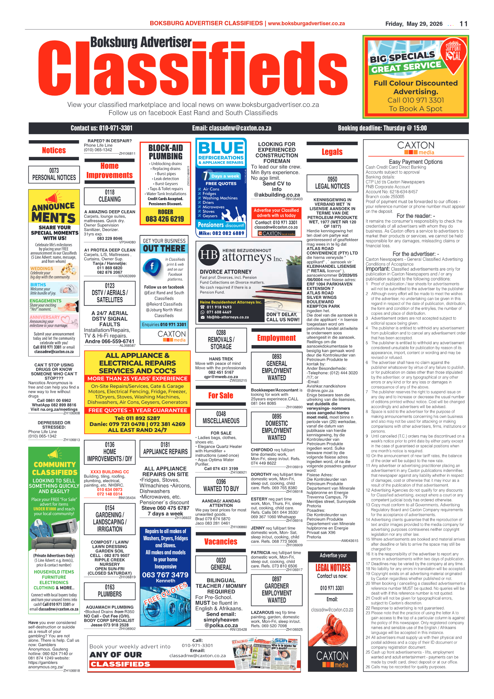 Boksburg Advertiser 29 May 2026 page 13