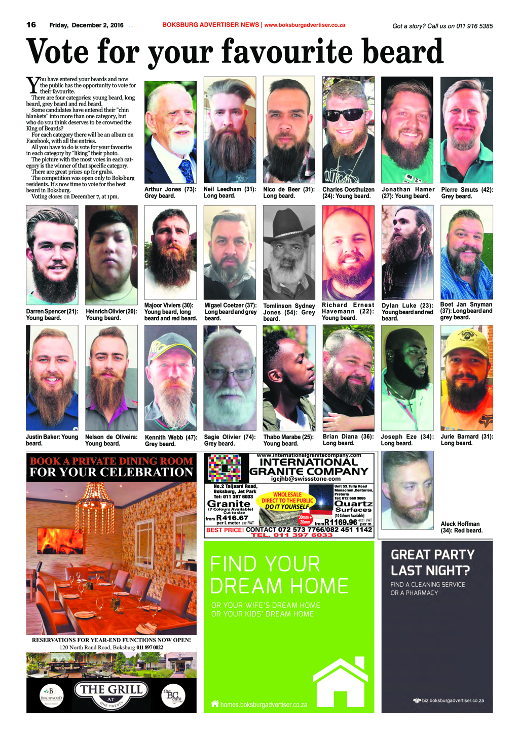Boksburg Advertiser 29 November 2016 page 16