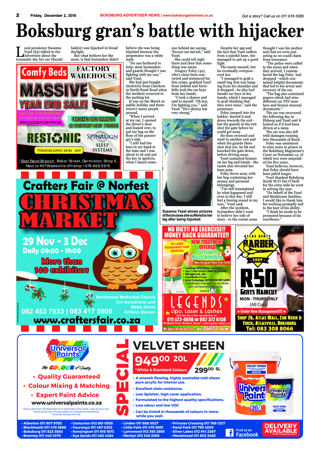 Boksburg Advertiser 29 November 2016 page 2
