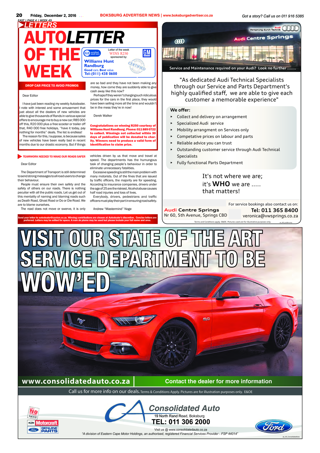 Boksburg Advertiser 29 November 2016 page 20
