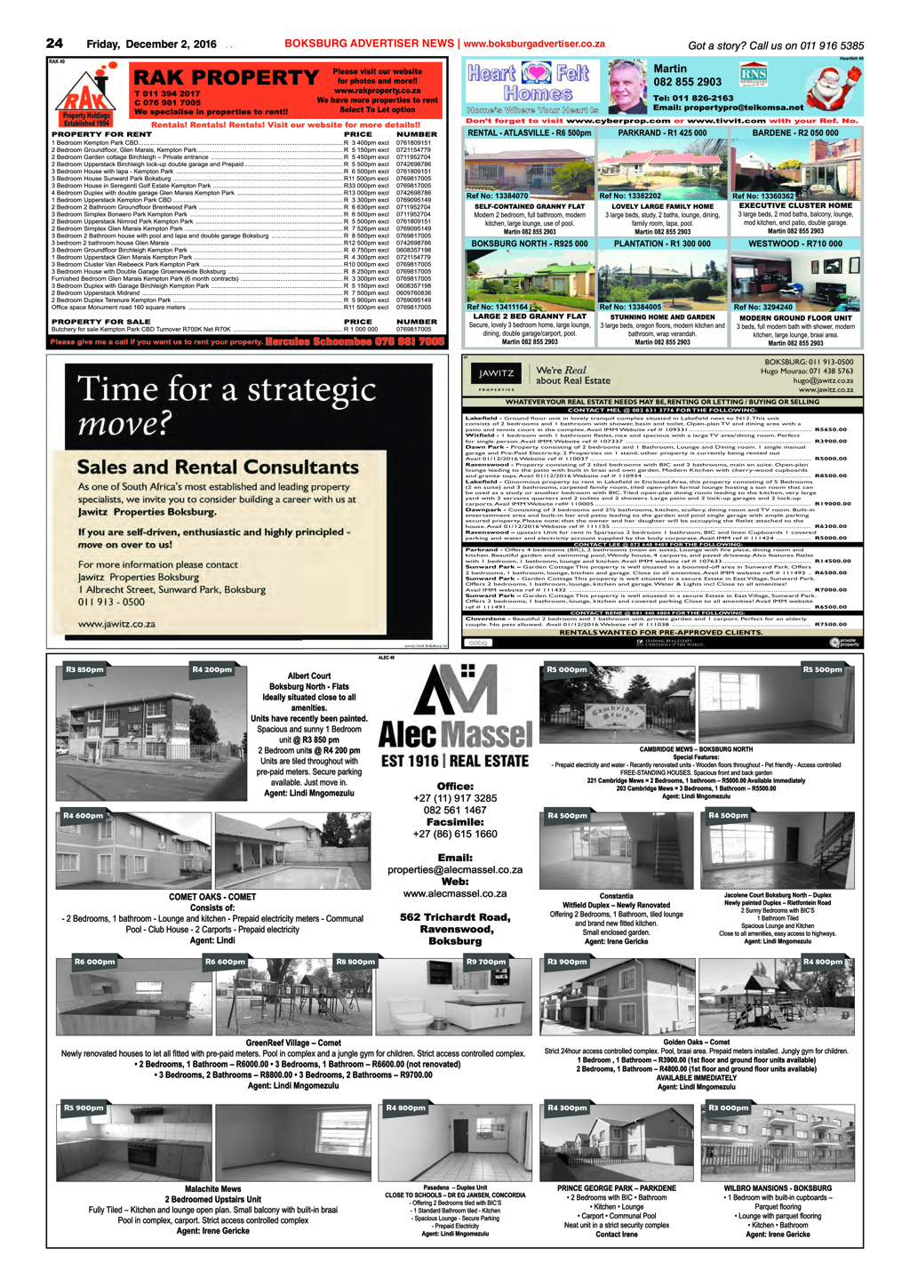 Boksburg Advertiser 29 November 2016 page 24