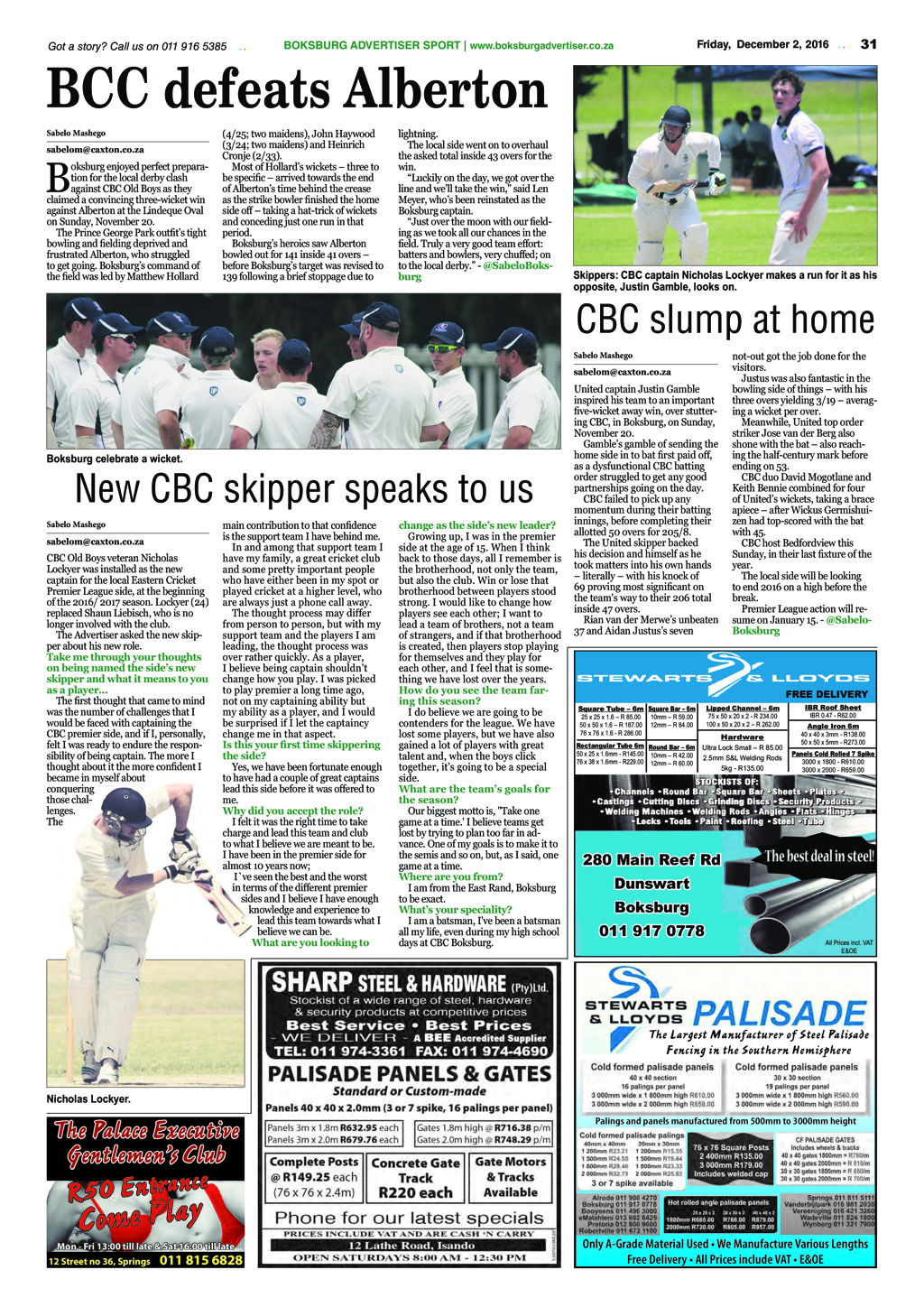 Boksburg Advertiser 29 November 2016 page 31