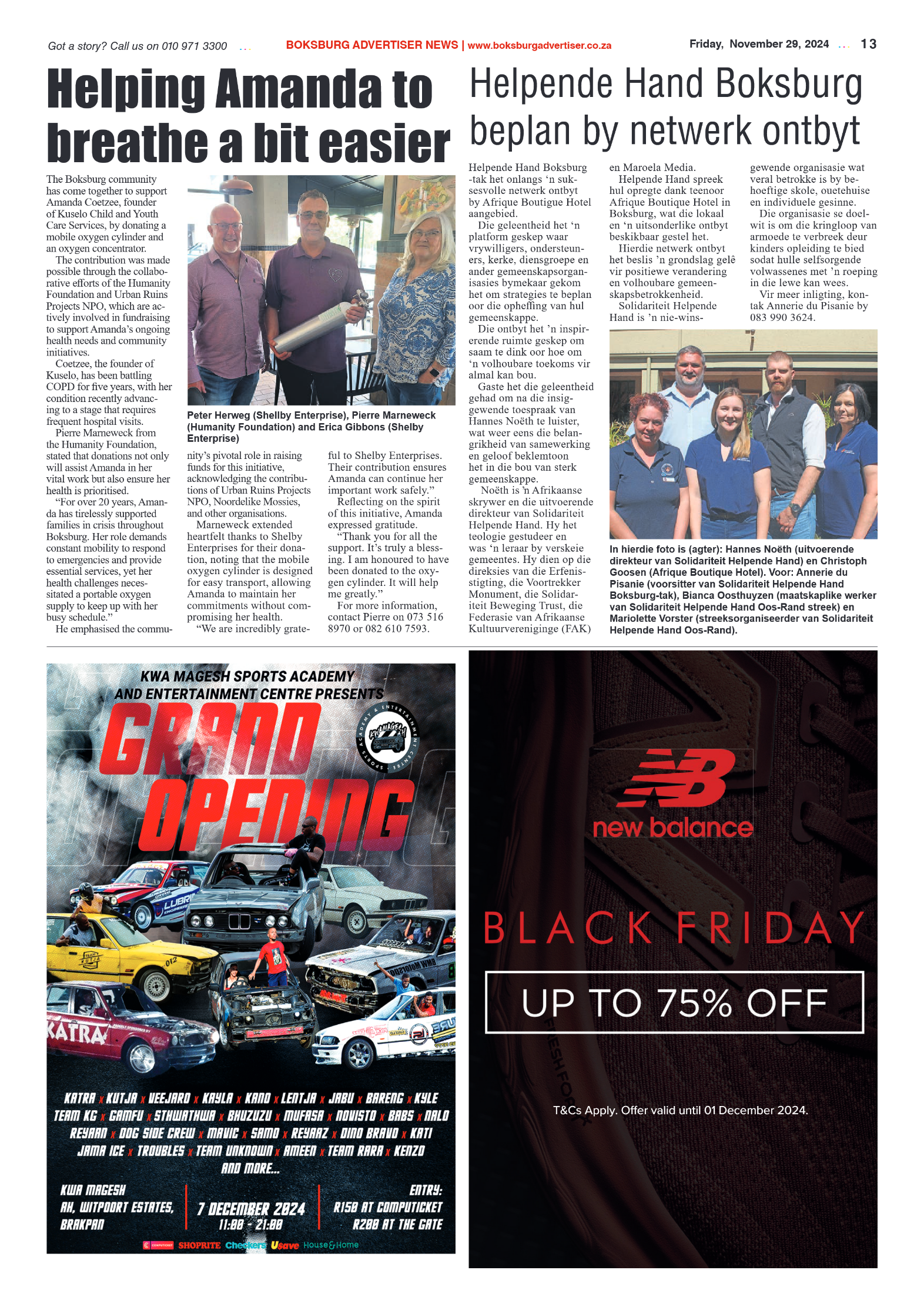 Boksburg Advertiser 29 November 2024 page 13