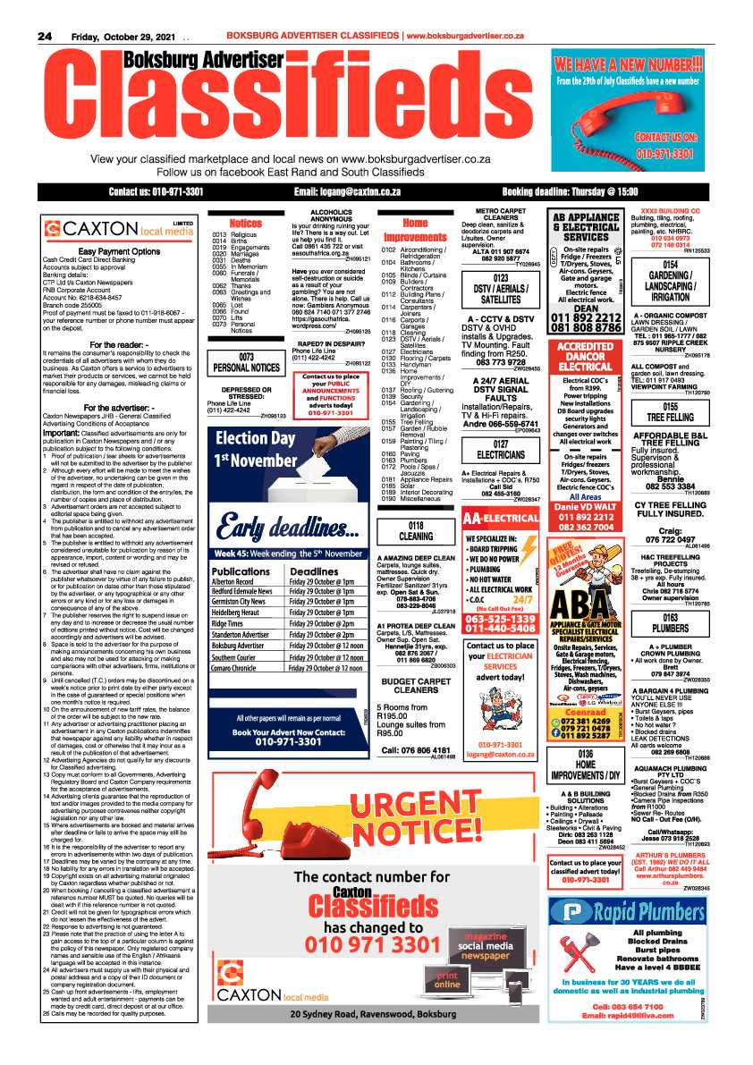 Boksburg Advertiser 29 October 2021 page 26