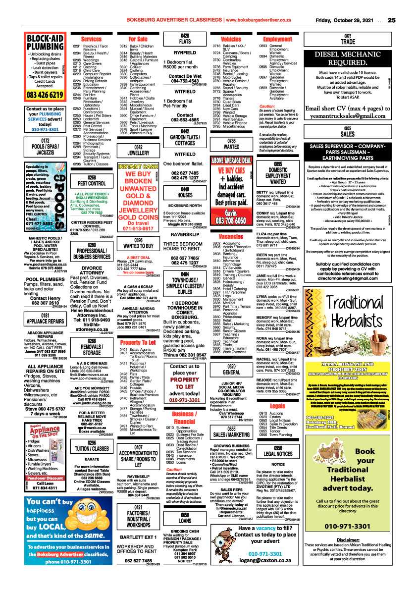 Boksburg Advertiser 29 October 2021 page 27
