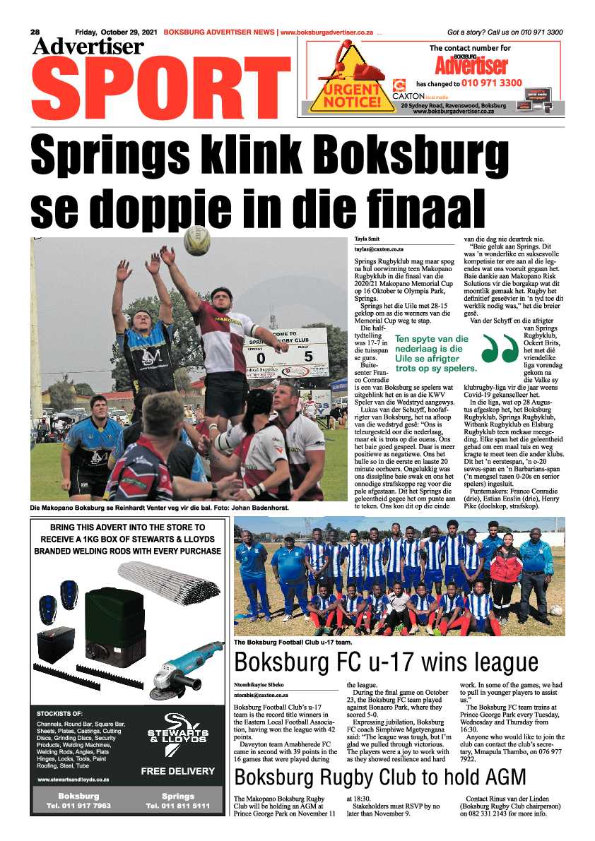 Boksburg Advertiser 29 October 2021 page 30