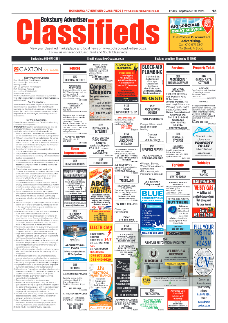 Boksburg Advertiser 29 September 2023 page 13