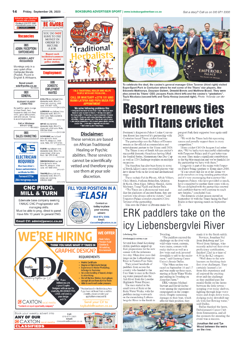 Boksburg Advertiser 29 September 2023 page 14