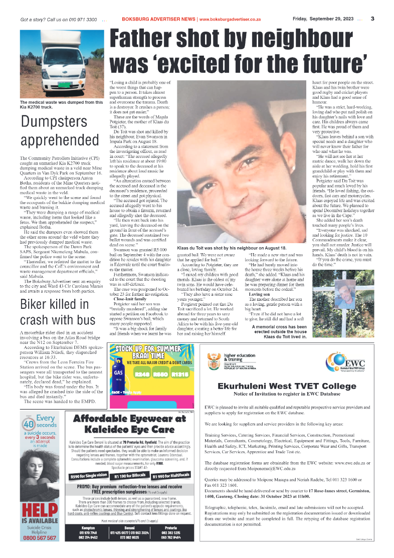 Boksburg Advertiser 29 September 2023 page 3