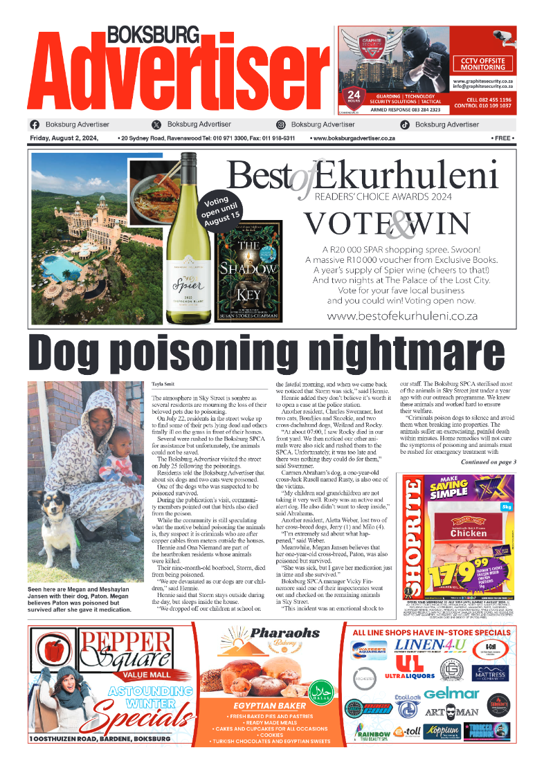 Boksburg Advertiser 2 August 2024 page 1