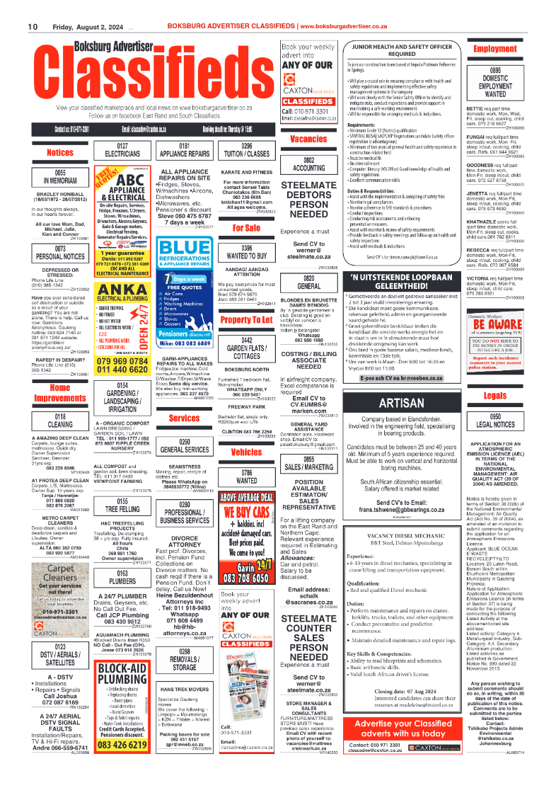 Boksburg Advertiser 2 August 2024 page 18