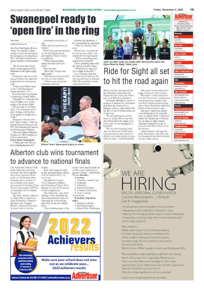 Boksburg Advertiser 2 Dec 2022 page 15