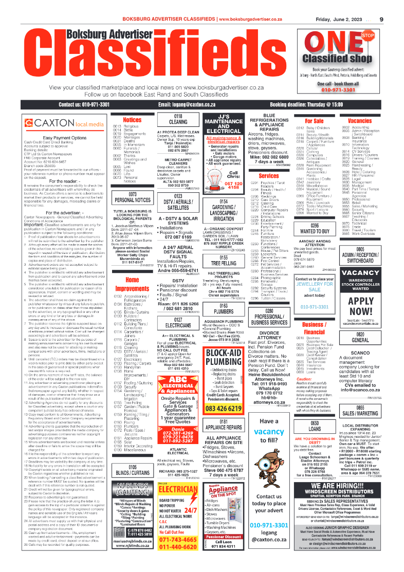Boksburg Advertiser 2 June 2023 page 9