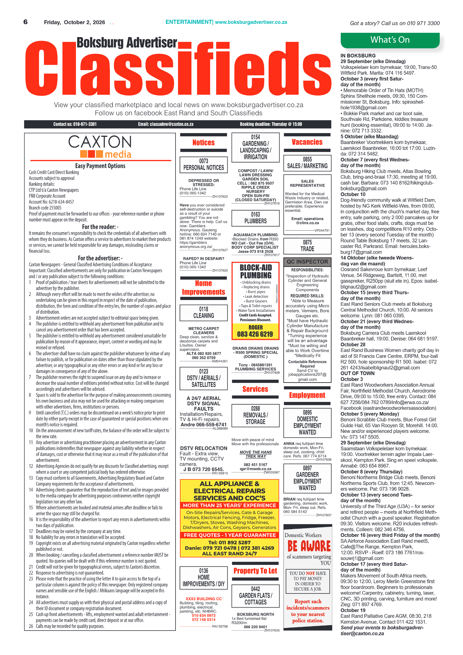 Boksburg Advertiser 2 October 2026 page 6